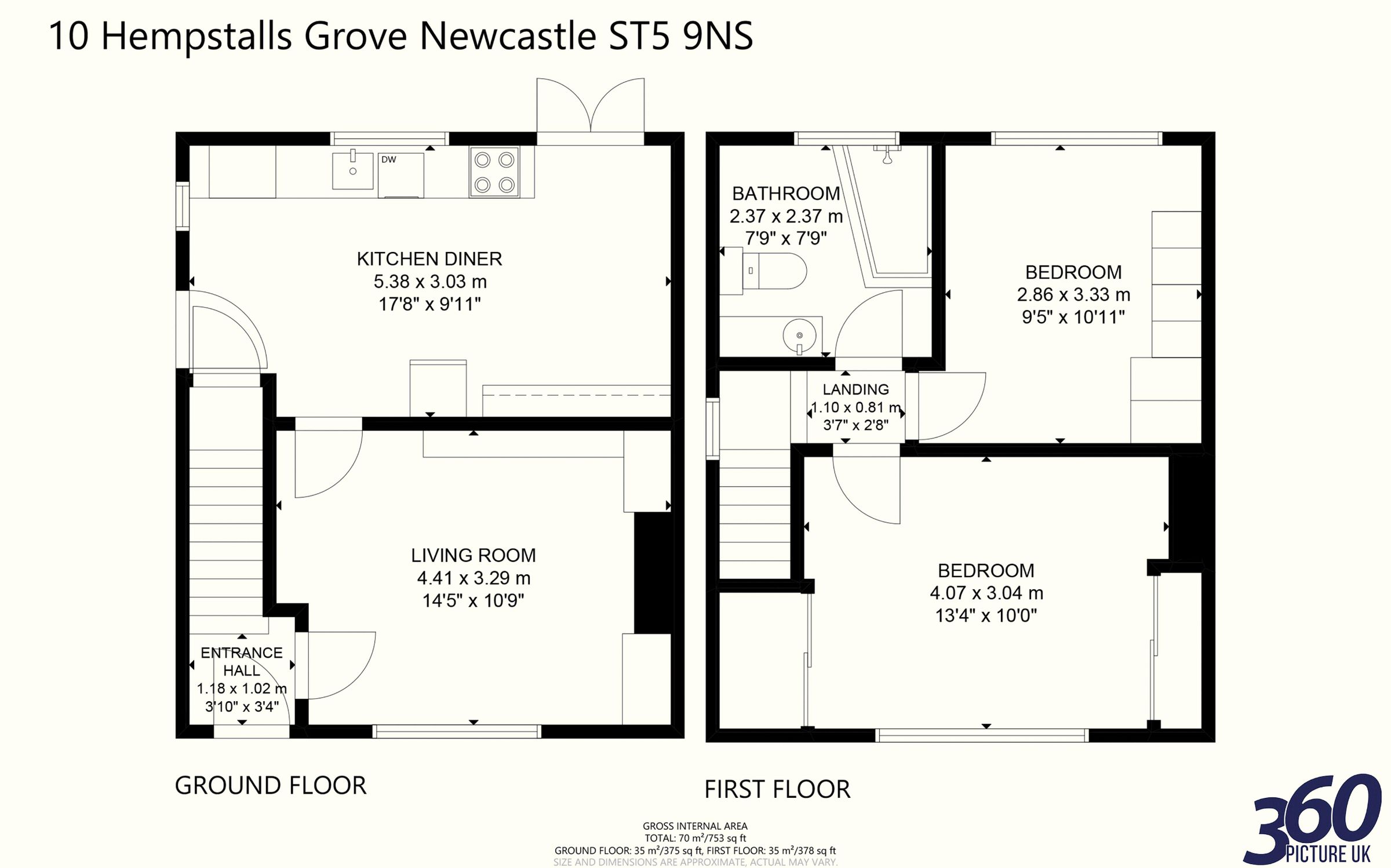 2 bed terraced house for sale in Hempstalls Grove, May Bank, Newcastle