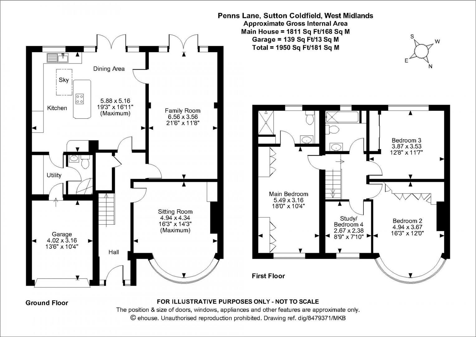 4 bed linkdetached house for sale in Penns Lane, Sutton Coldfield