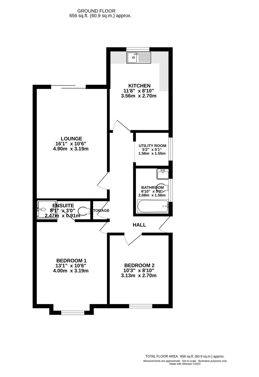 2 bed bungalow for sale in 11 Coverley Road, South Witham, Grantham