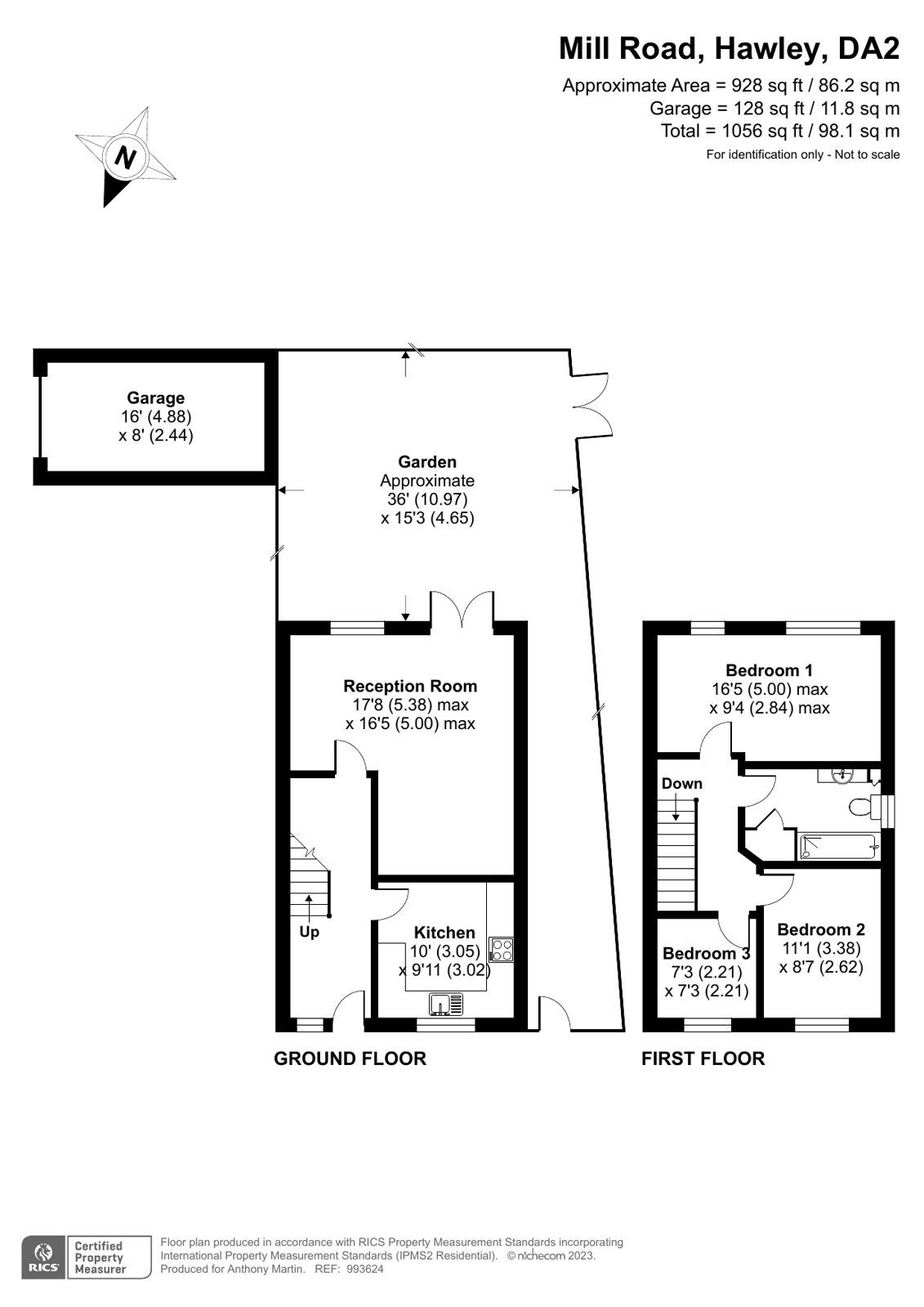 3 bed semidetached house for sale in Mill Road, Hawley, Dartford, Kent
