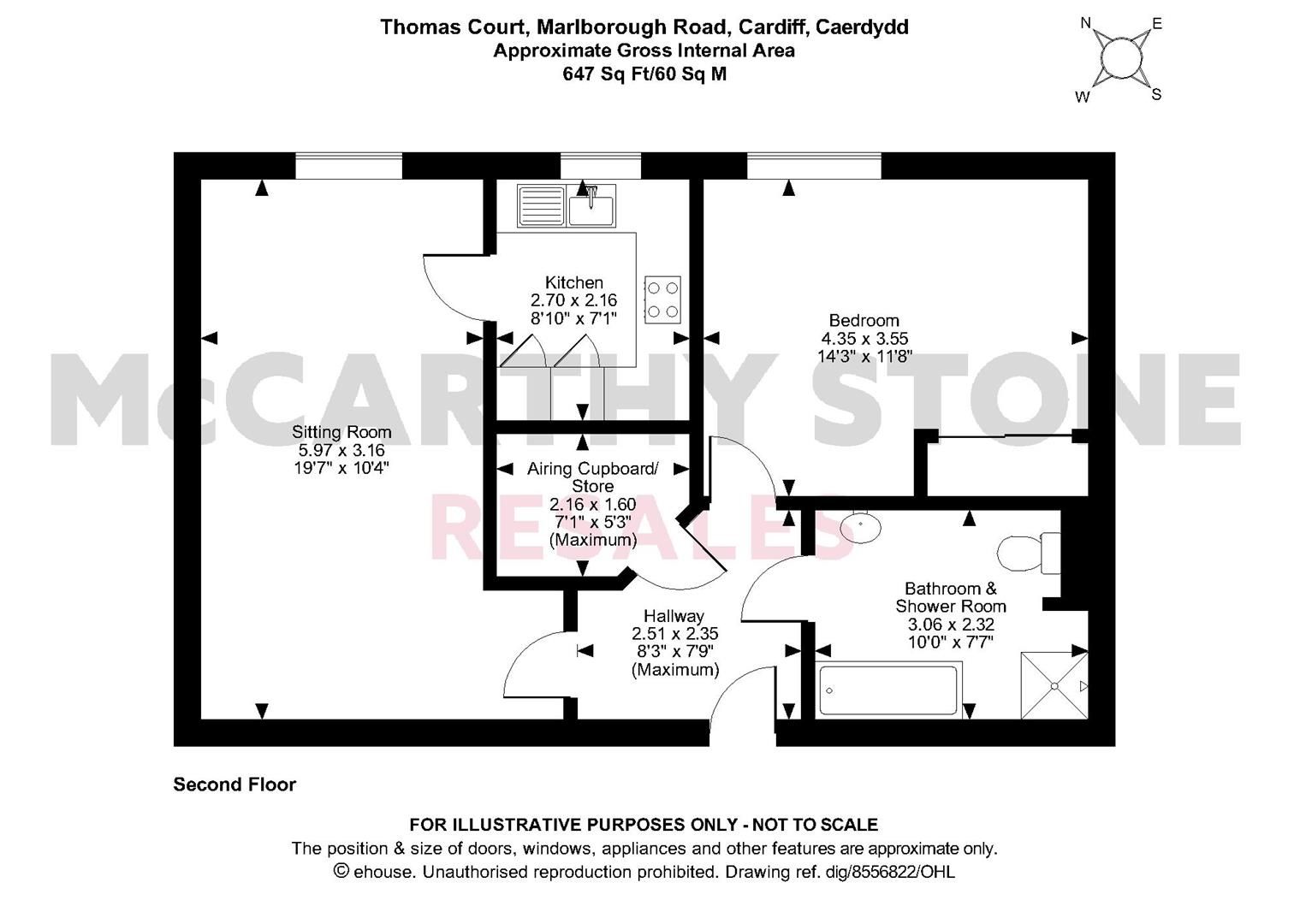 1 bed flat for sale in Thomas Court, Marlborough Road, Cardiff