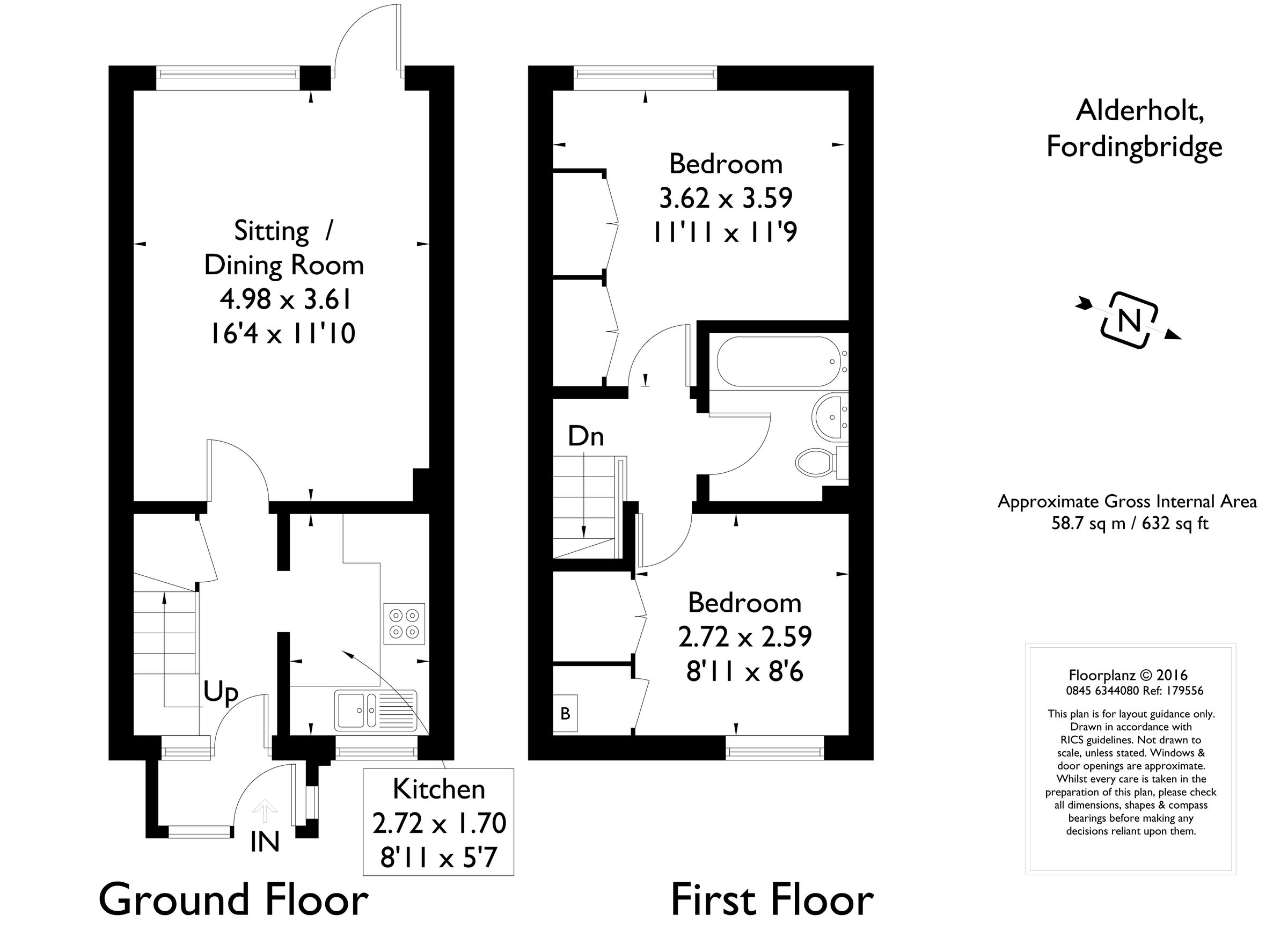 2 bed terraced house to rent in Pear Tree Close, Alderholt