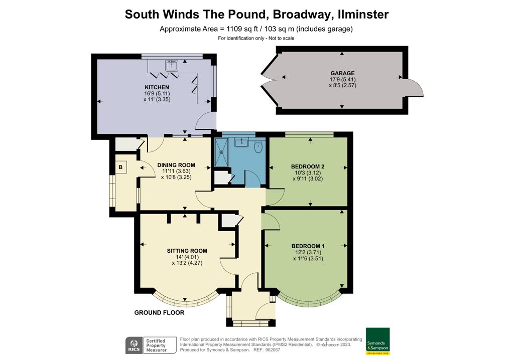 2 bed bungalow for sale in The Pound, Broadway, Ilminster, Somerset