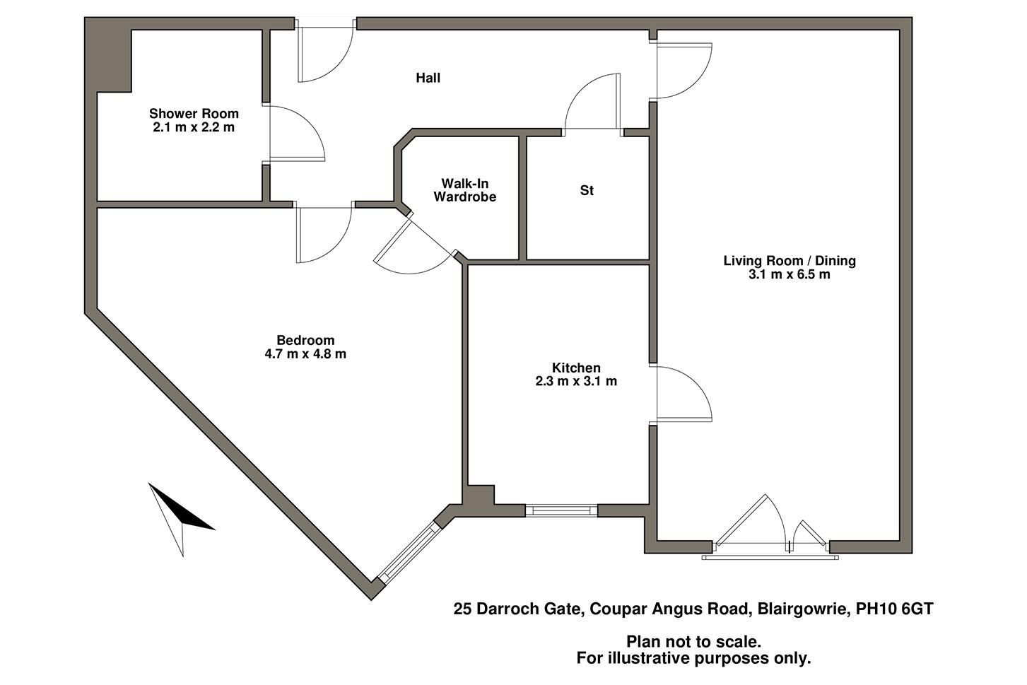 1 bed flat for sale in 25 Darroch Gate, Coupar Angus Road, Blairgowrie