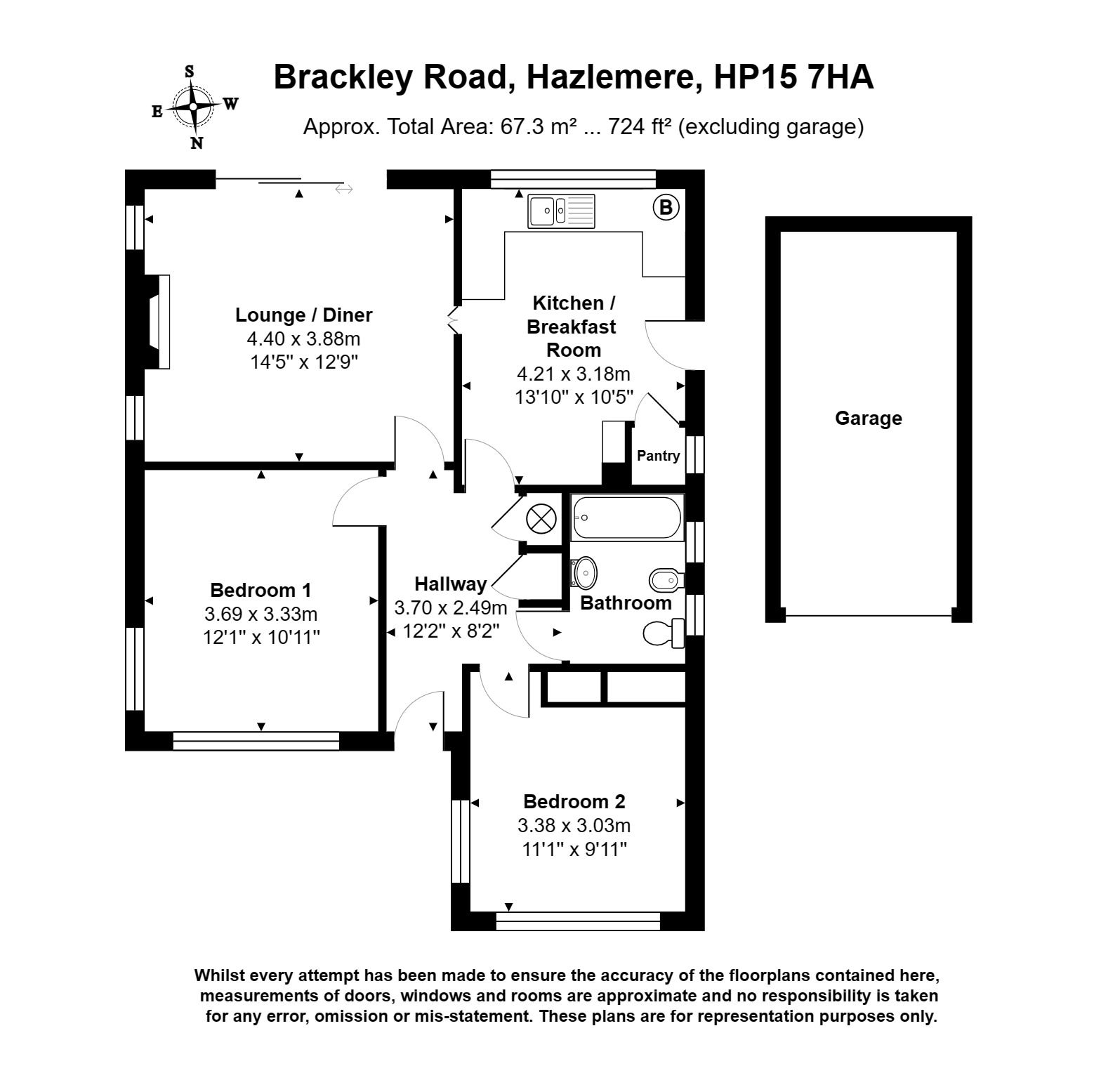 2 bed detached bungalow for sale in Brackley Road, Hazlemere, High