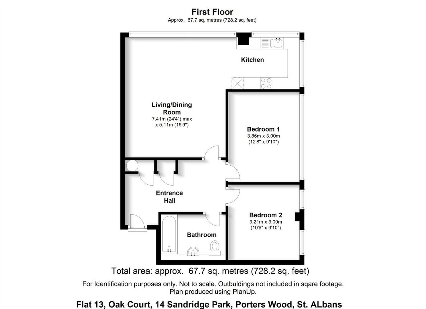 2 bed flat to rent in Oak Court, Sandridge Park, Porters Wood, St
