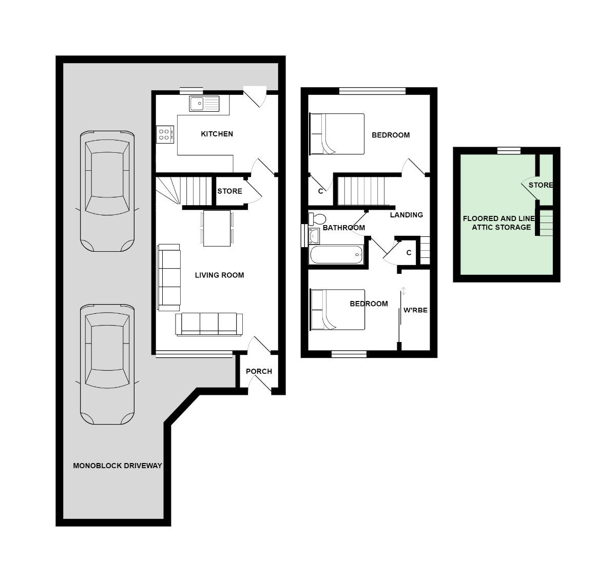 2 bed semidetached house for sale in Falkland Crescent,