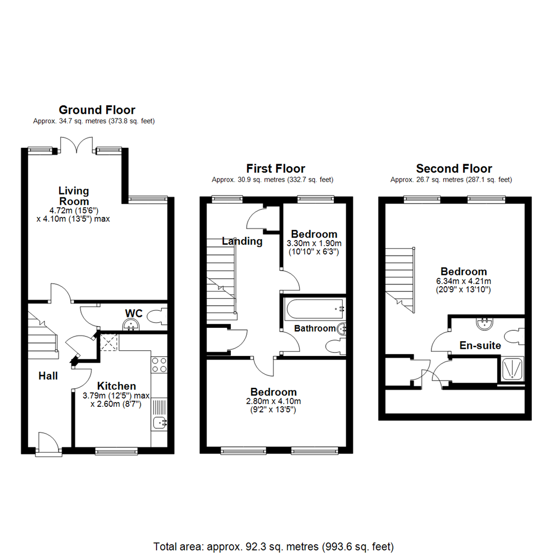 3 bed terraced house for sale in Hornbeam Close, Camp Hill, Nuneaton