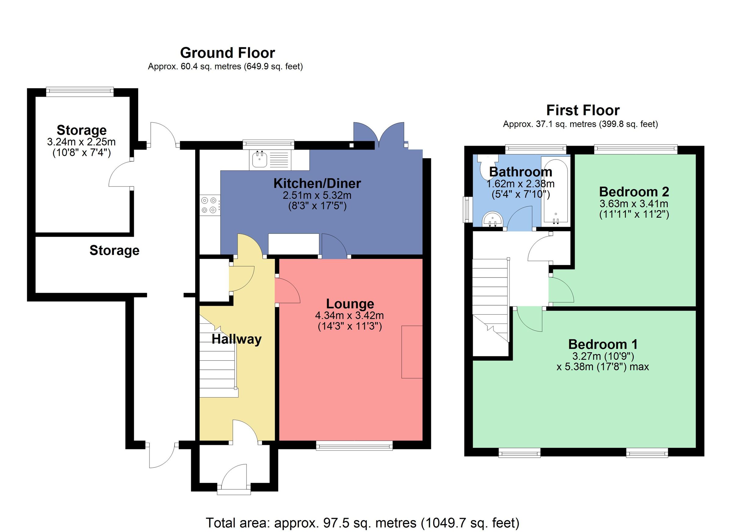 2 bed terraced house to rent in Oak Street, Hemel Hempstead