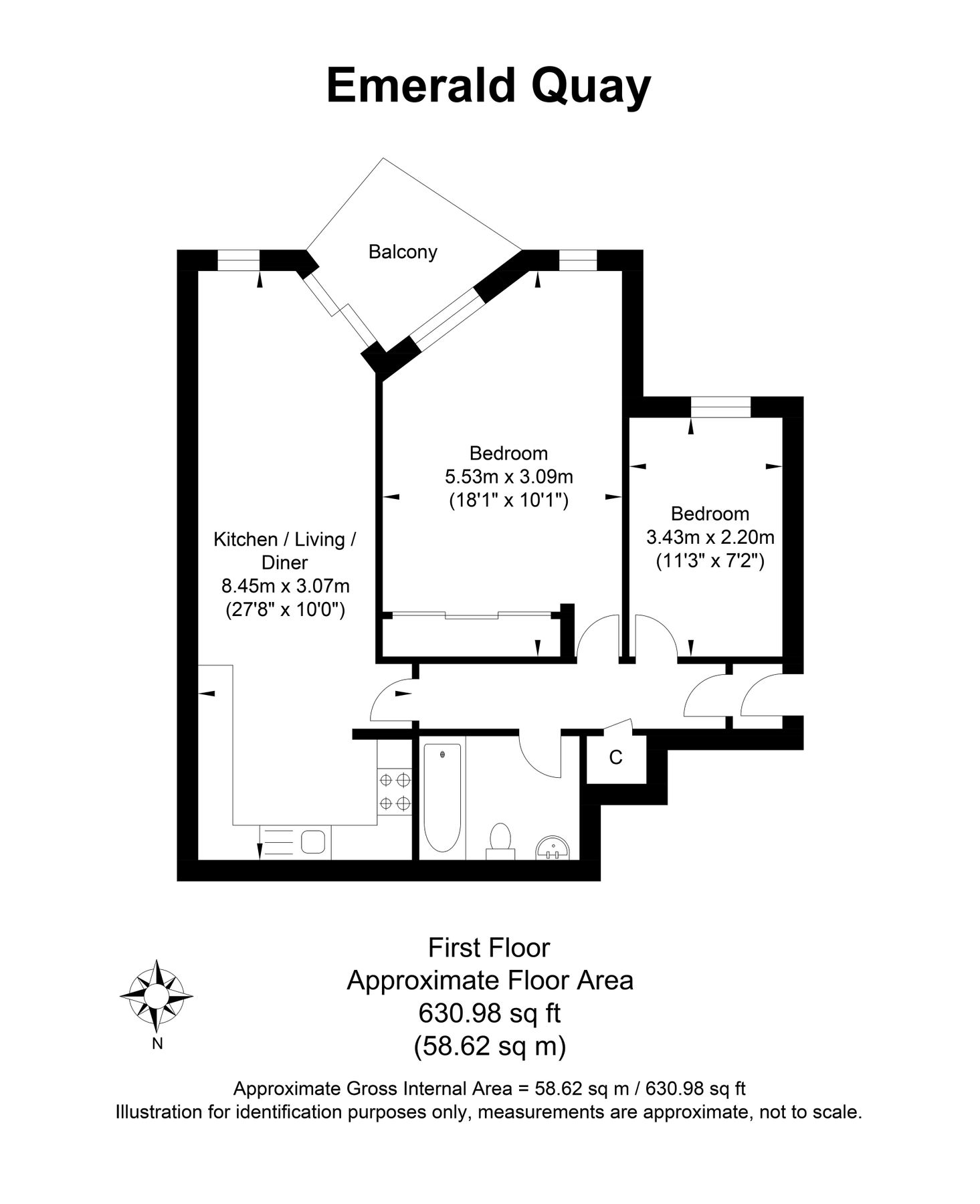 2 bed flat for sale in Marys Place, Emerald Quay, ShorehamBySea BN43 Zoopla