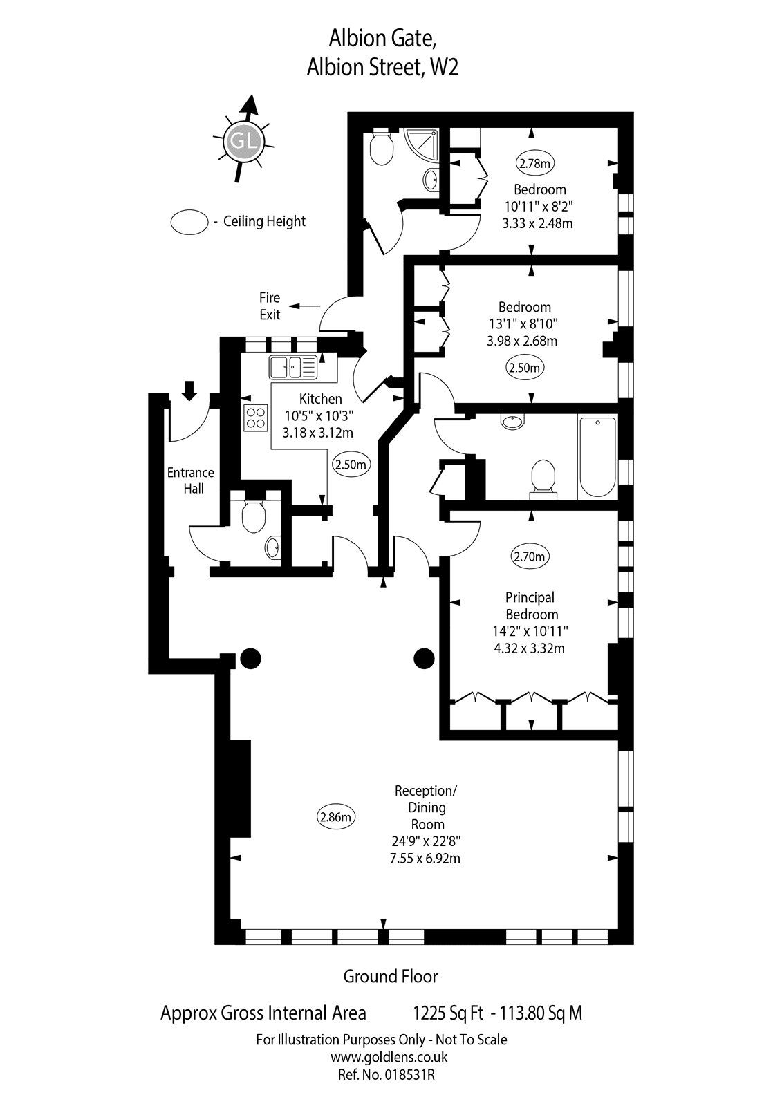 3 bed flat for sale in Albion Gate, Albion Street, Hyde Park, London W2
