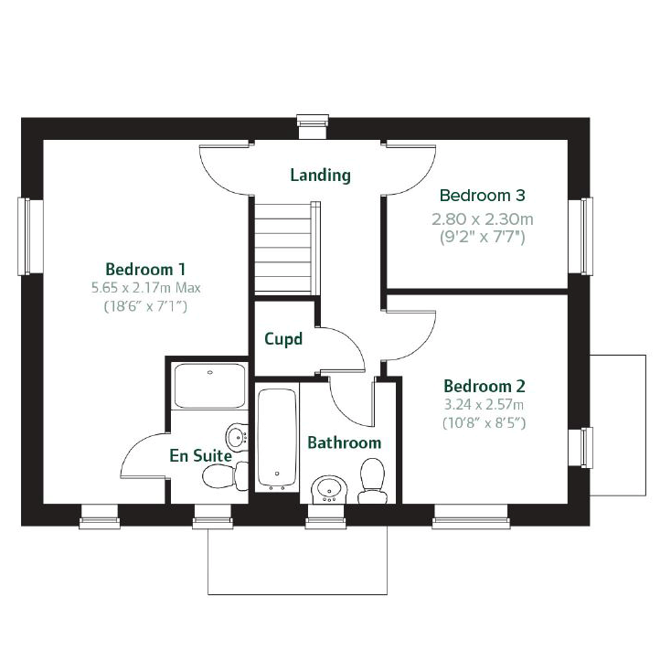 New home, 3 bed detached house for sale in "The Clayton" at Cowdray