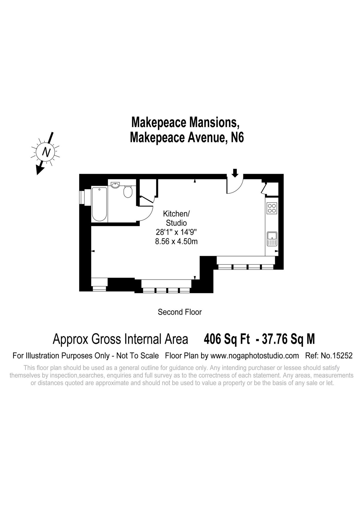 Studio for sale in Makepeace Mansions, Makepeace Avenue, Highgate