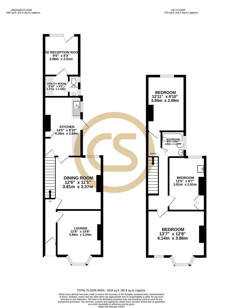 3 bed terraced house for sale in Ashley Road, Parkstone, Poole BH14