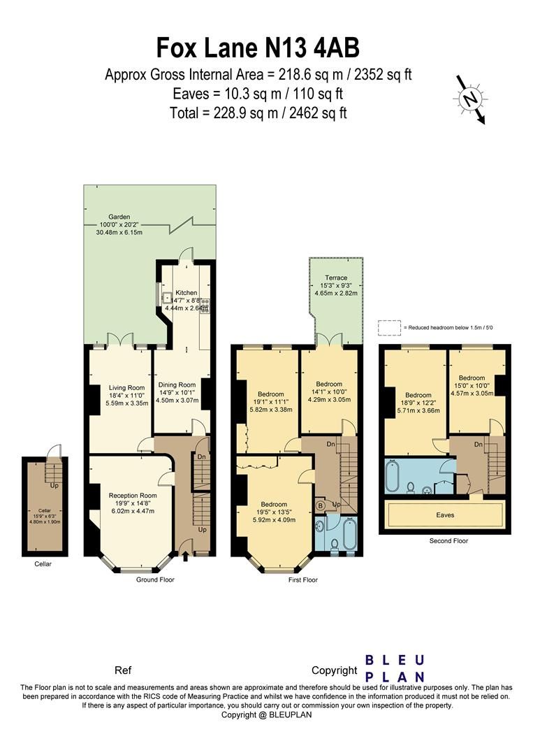 5 bed terraced house for sale in Fox Lane, Palmers Green, London N13