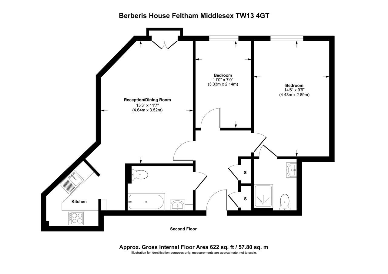 2 bed flat to rent in Berberis House, Highfield Road, Feltham TW13 Zoopla