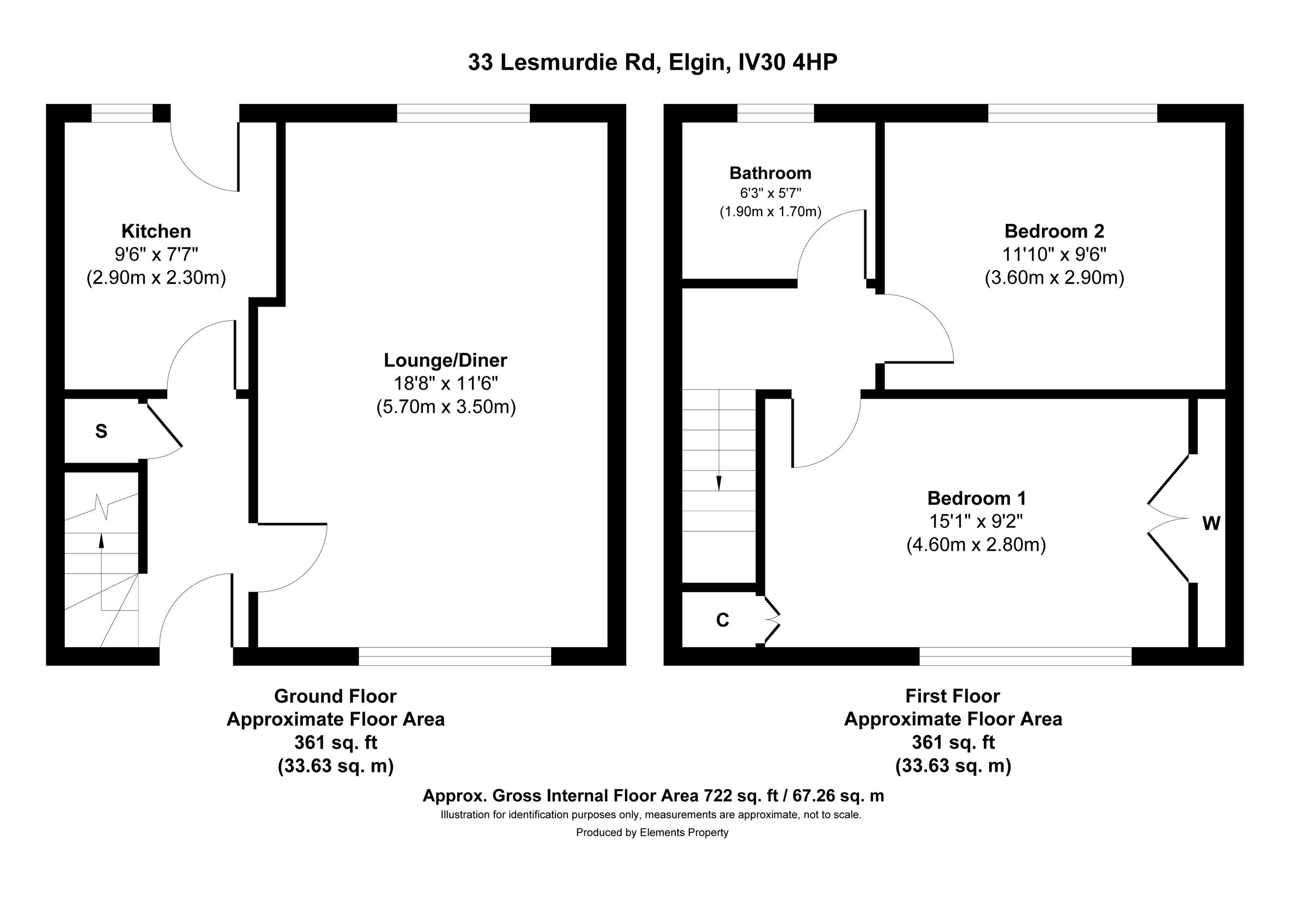 2 bed semidetached house for sale in Lesmurdie Road, Elgin, Morayshire