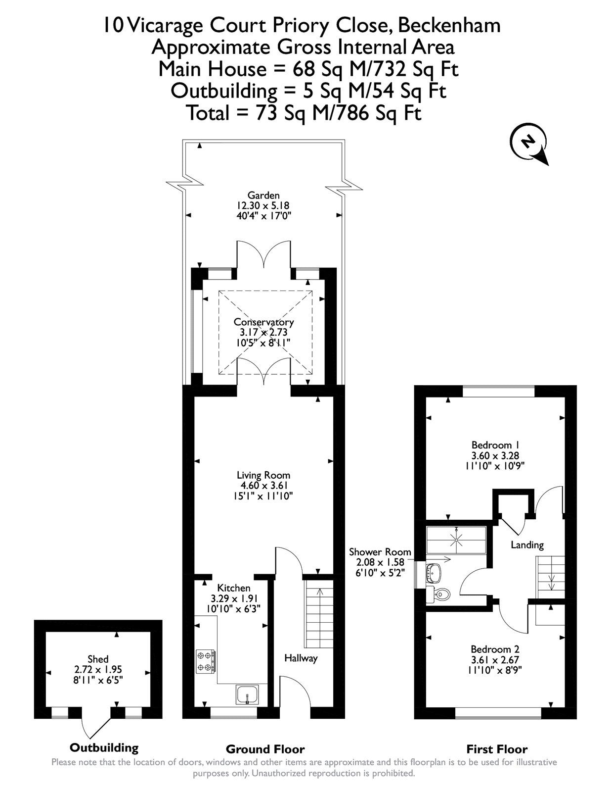 2 bed terraced house for sale in Vicarage Court, Priory Close