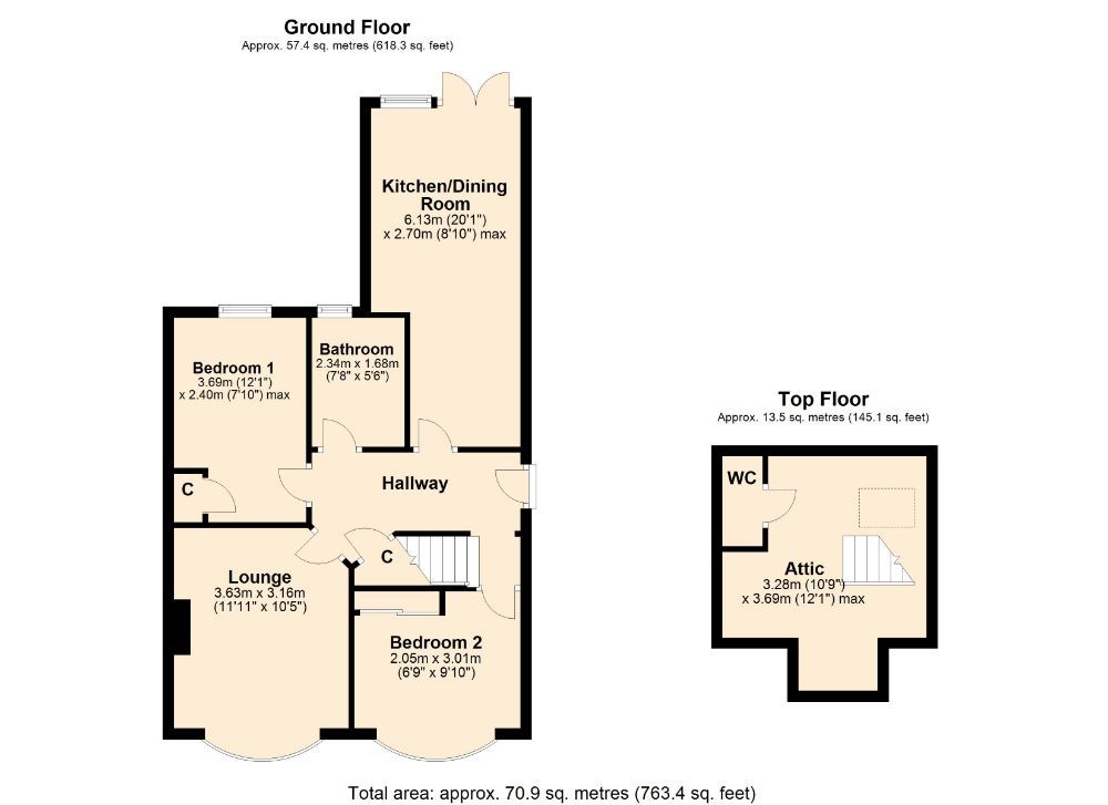 2 bed semidetached bungalow for sale in Harlestone Road, Duston