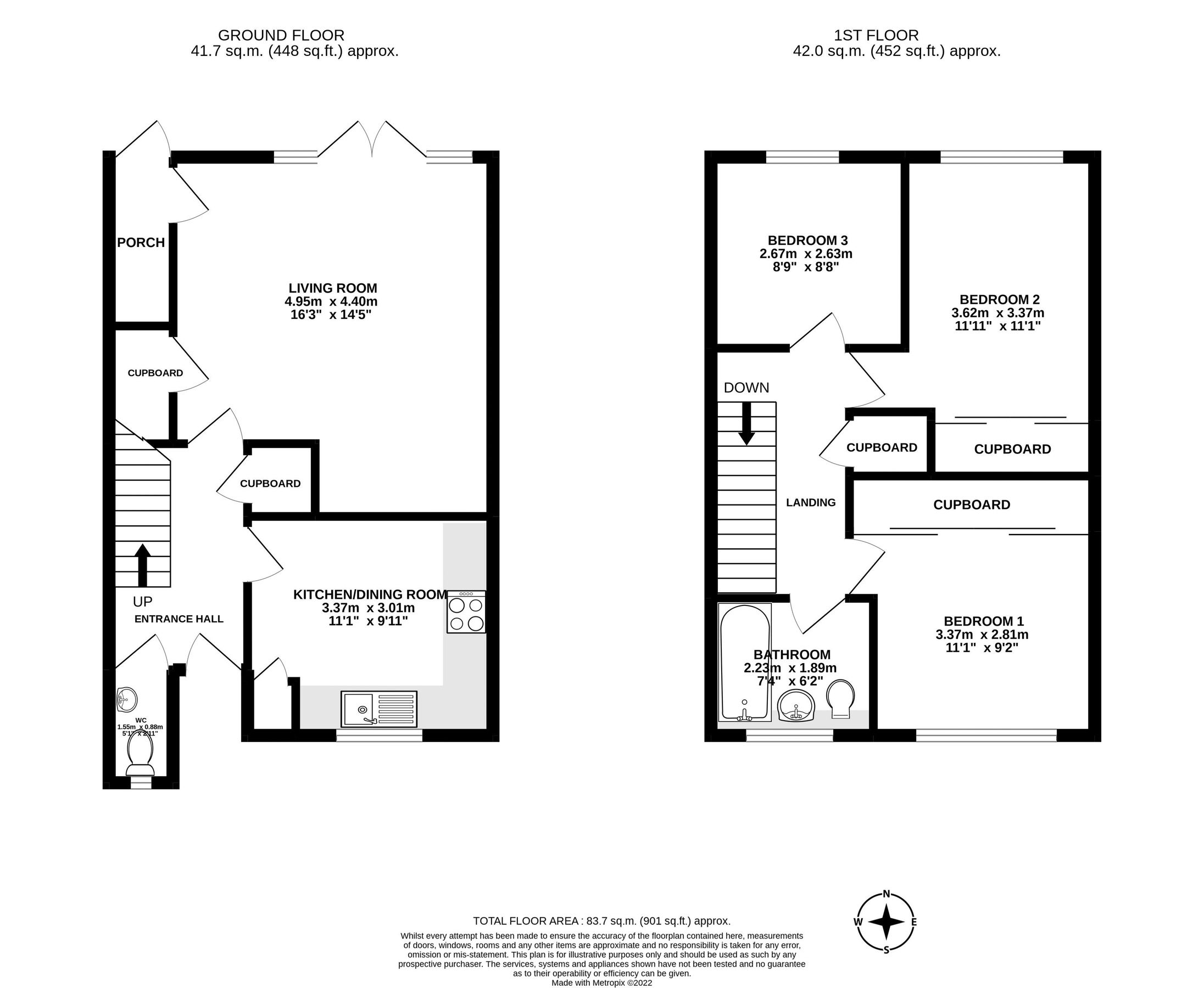 3 bed terraced house for sale in Patrington Close, Bewbush, Crawley