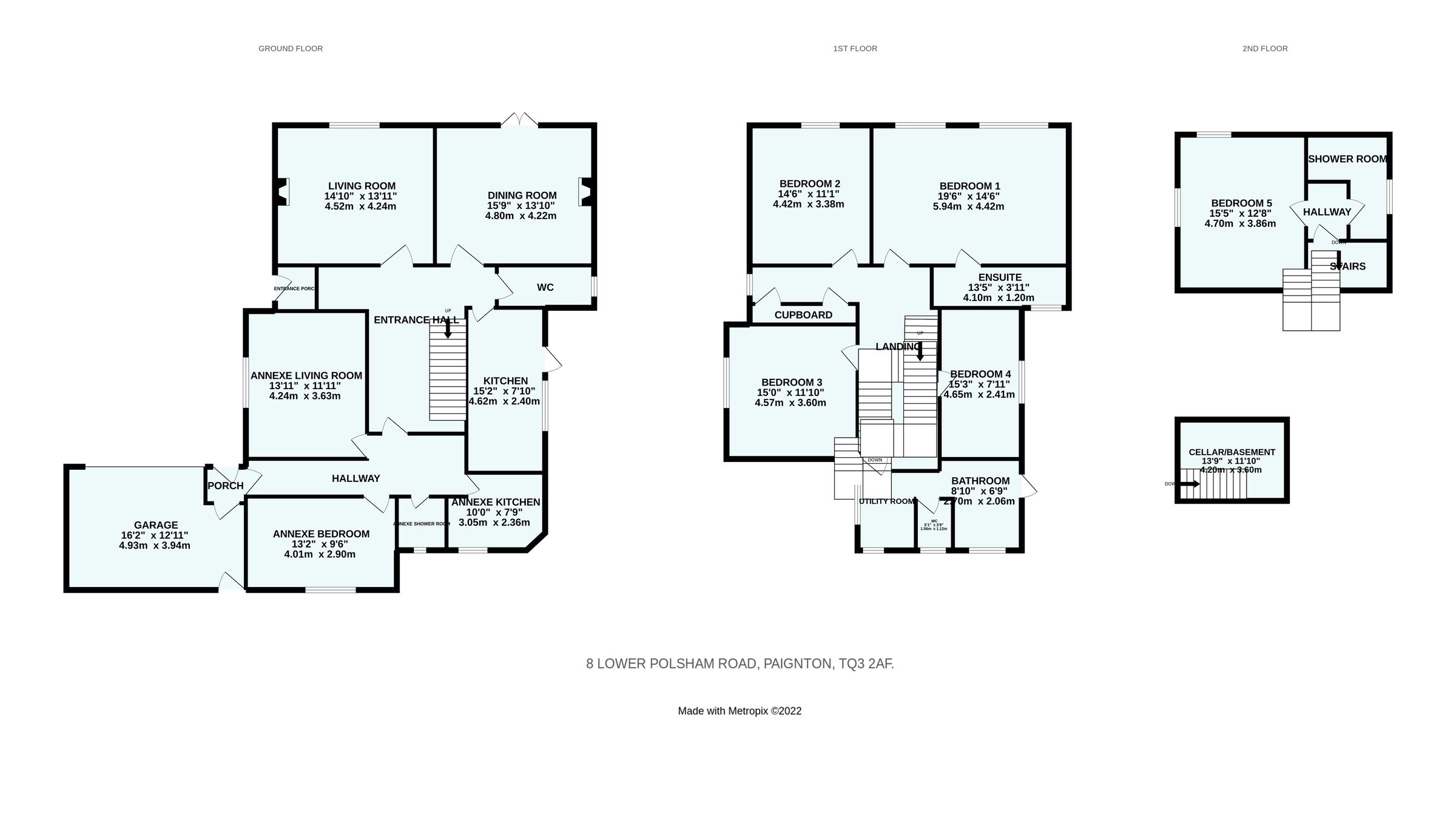 6 bed detached house for sale in Lower Polsham Road, Paignton, Devon