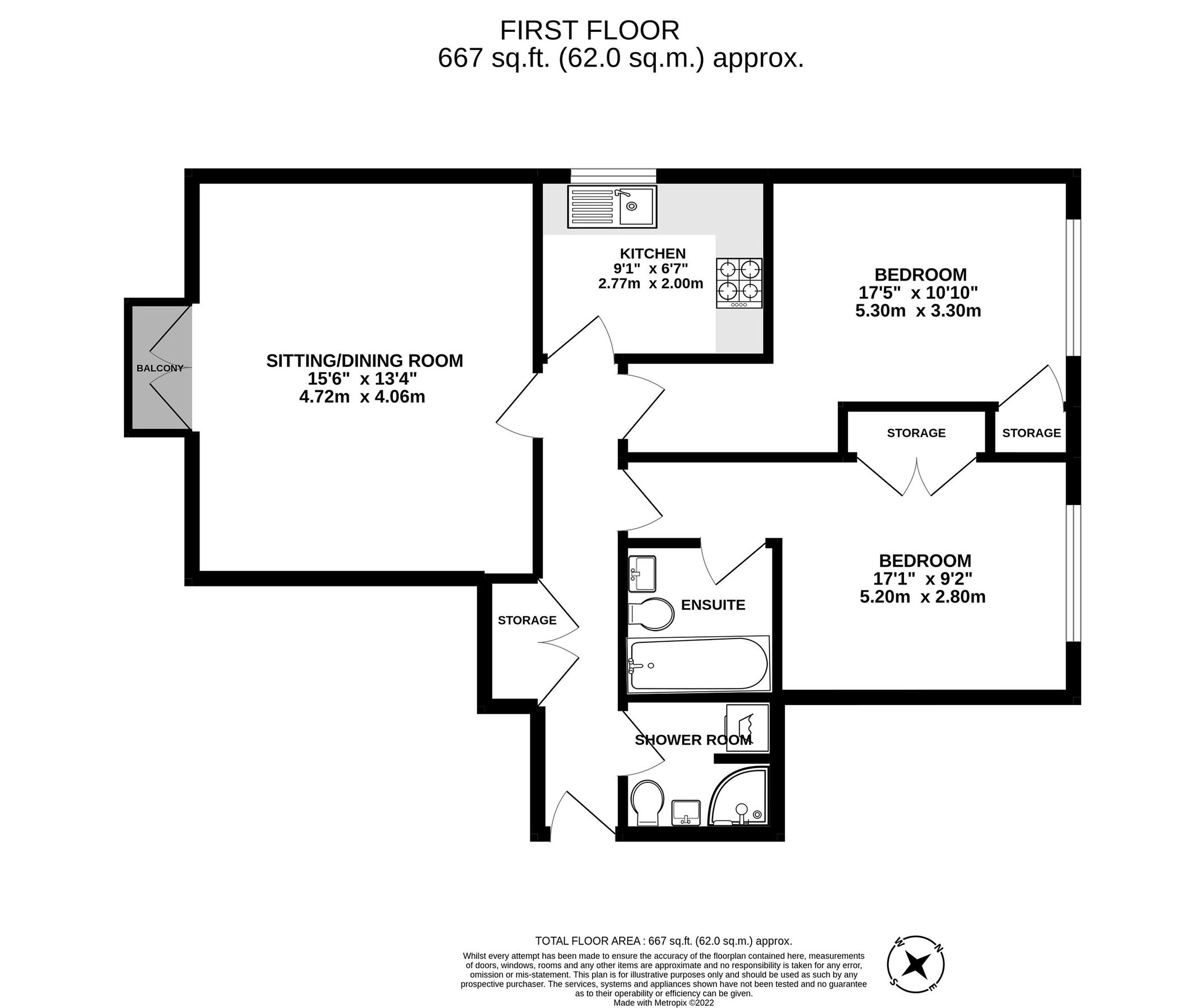 2 bed flat for sale in Worcester Court, Park View Close, St. Albans