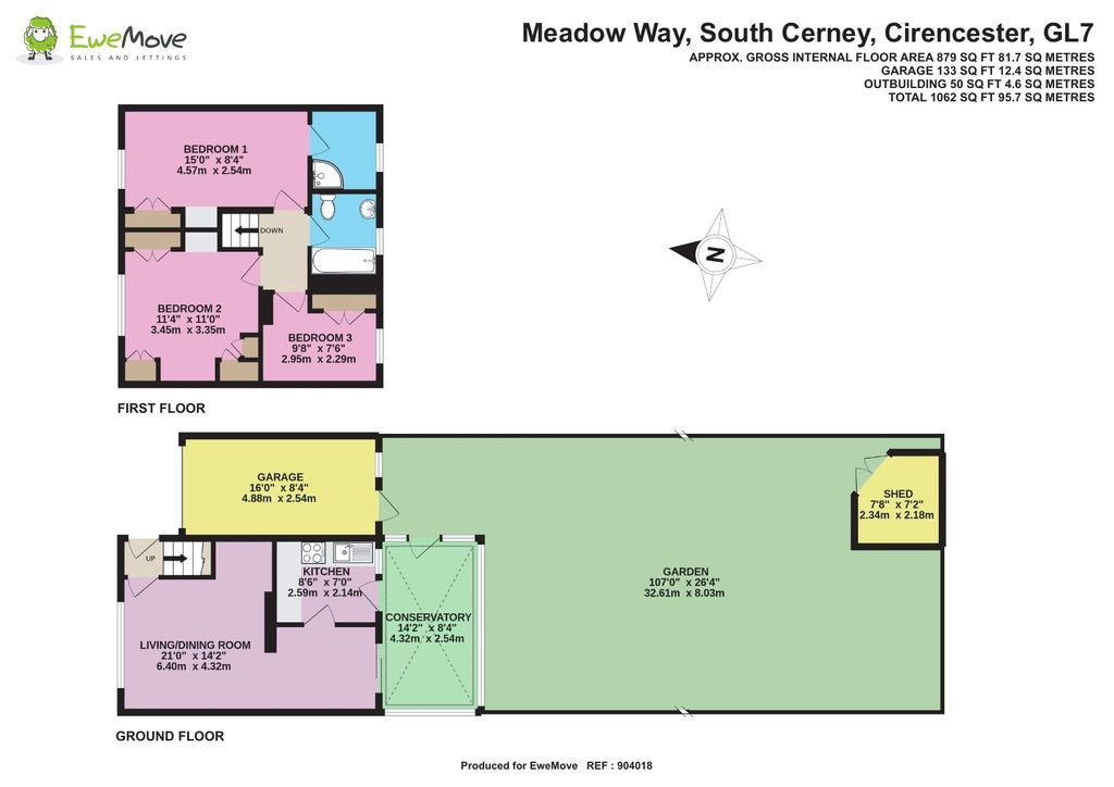 3 bed semidetached house for sale in Meadow Way, South Cerney