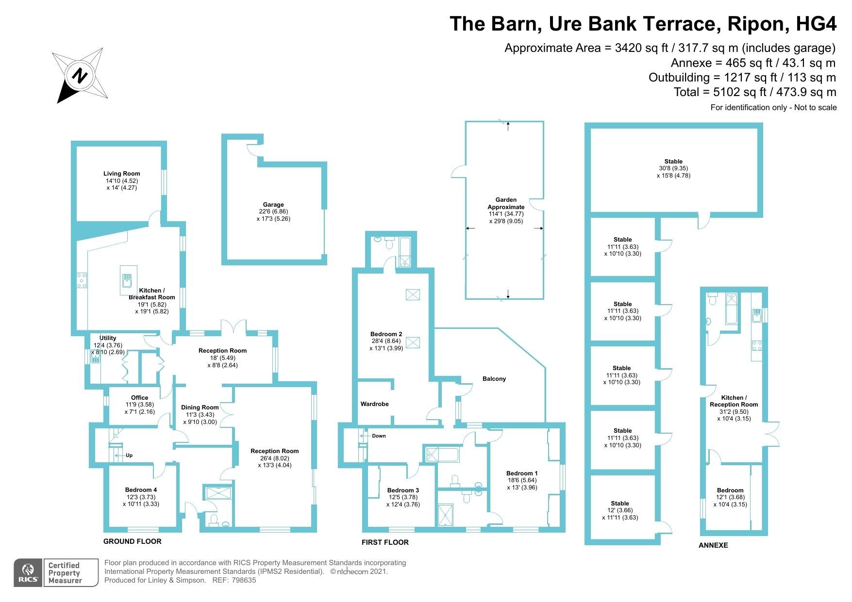 4 bed detached house for sale in Ure Bank Terrace, Ripon, North