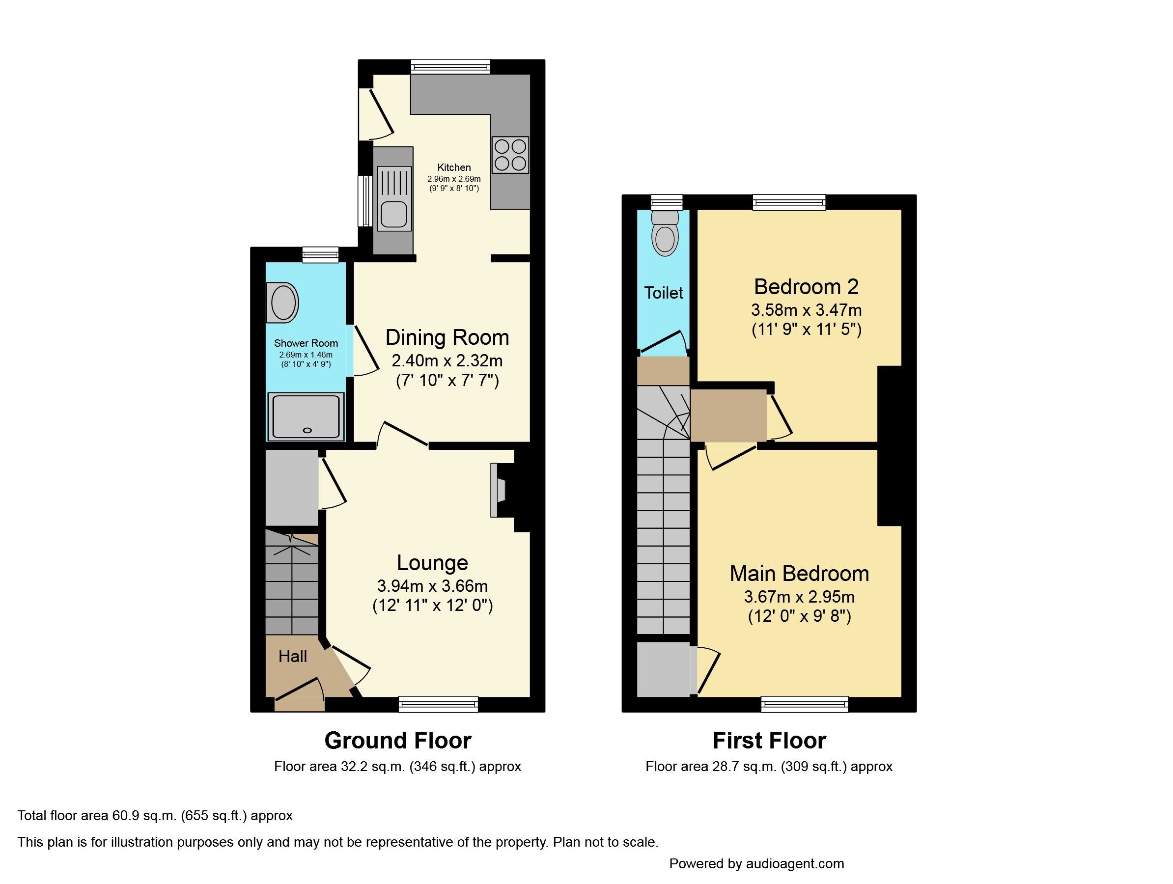 2 bed terraced house to rent in Hawthorn Street, Easington Colliery