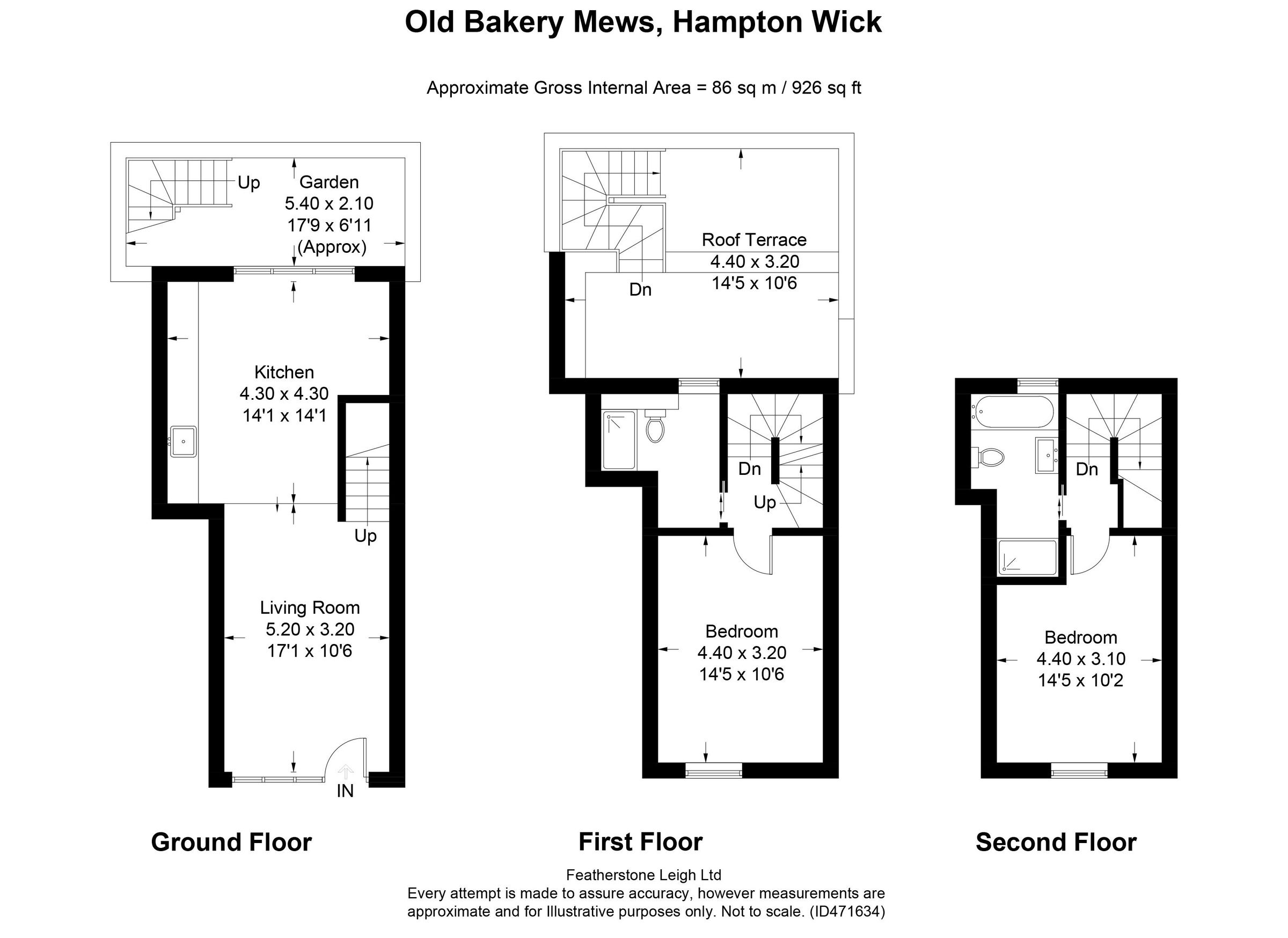 New home, 2 bed terraced house for sale in High Street, Hampton Wick