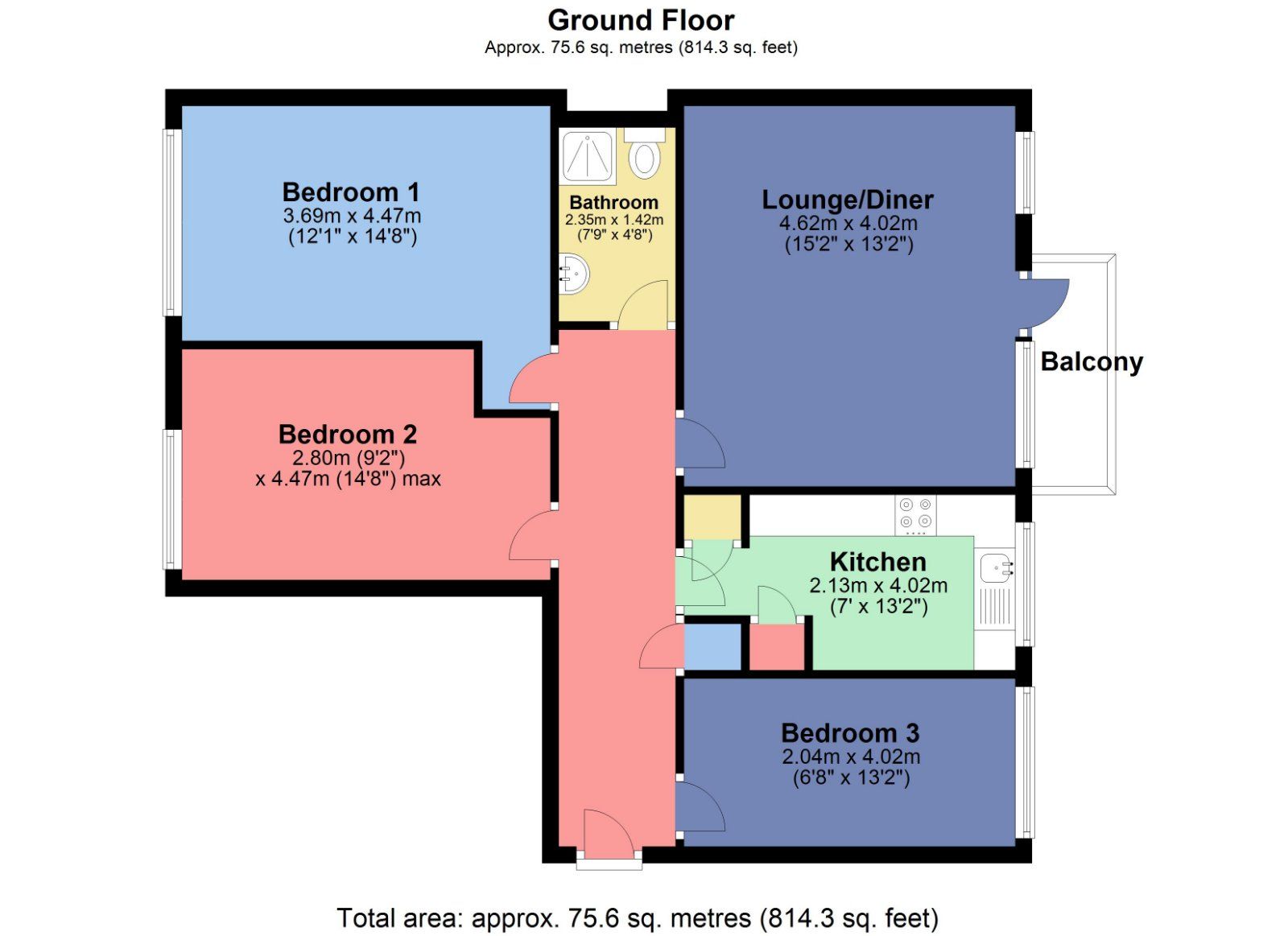 3 bed flat to rent in High Road, Bushey Heath, Bushey, Hertfordshire