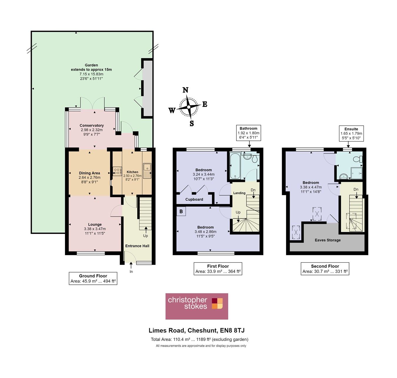 3 bed end terrace house for sale in Limes Road, Cheshunt, Waltham Cross