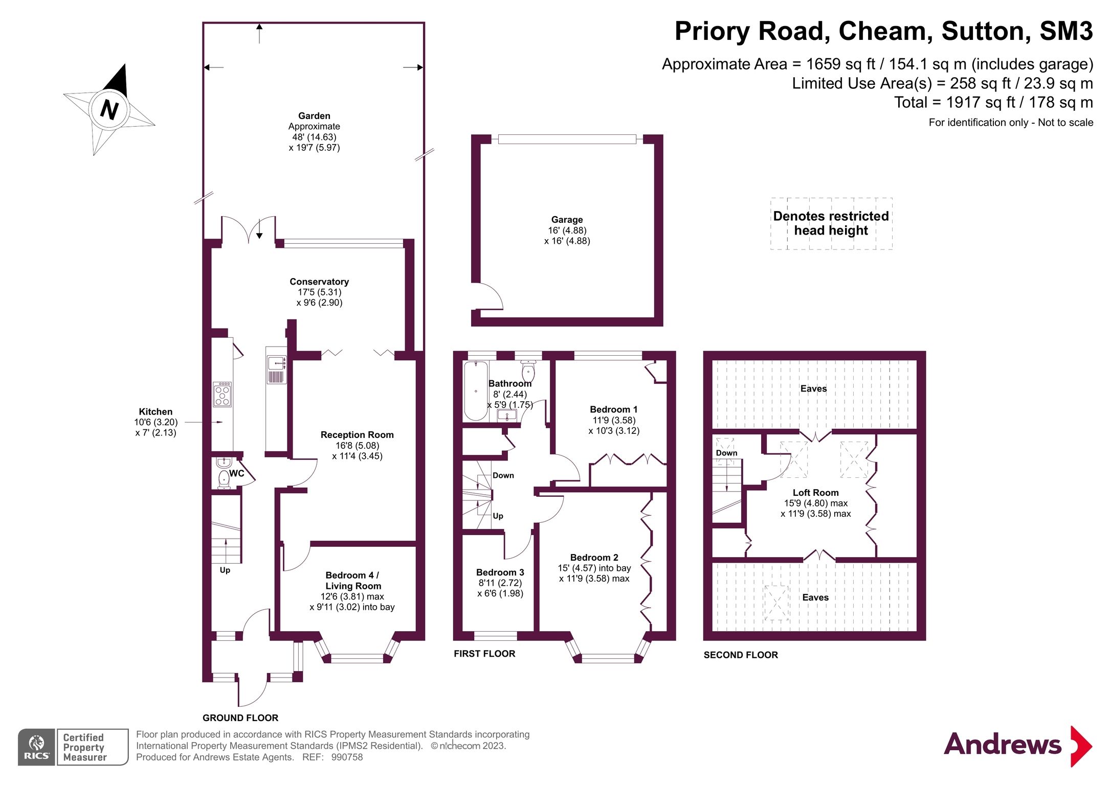 4 bed terraced house for sale in Priory Road, Cheam, Sutton SM3 Zoopla