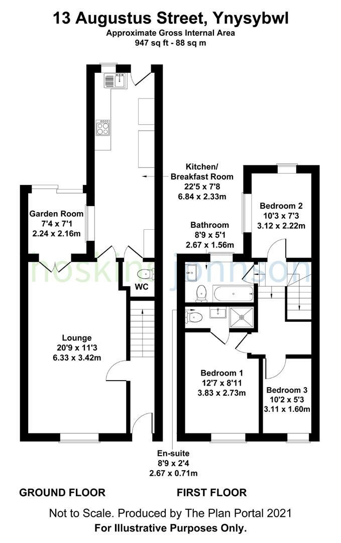 3 bed terraced house for sale in Augustus Street, Ynysybwl, Pontypridd