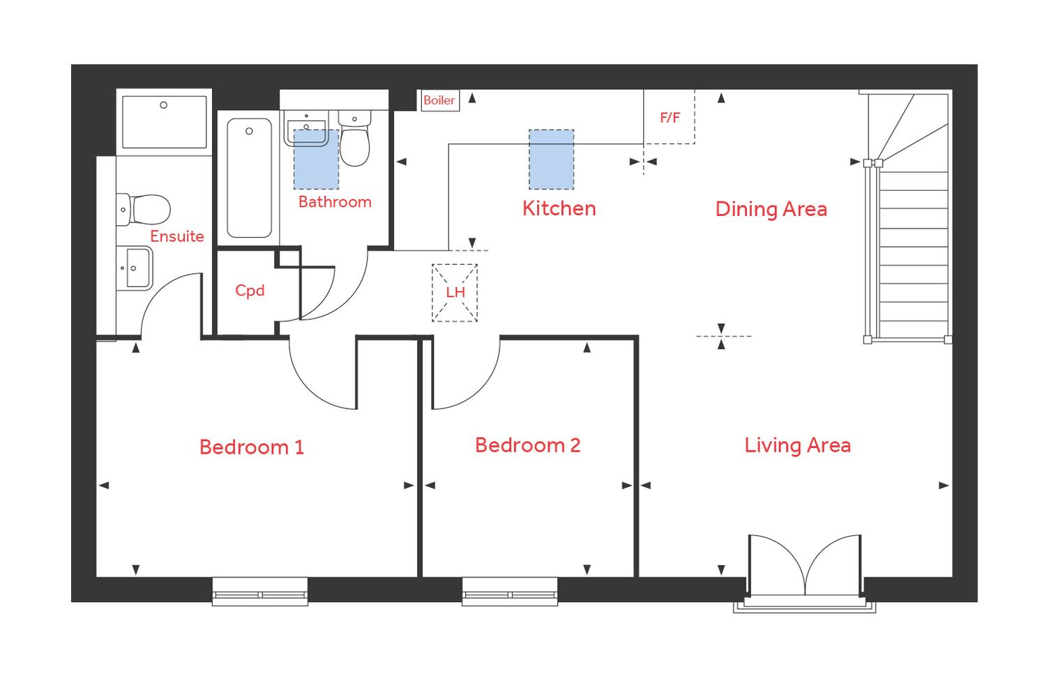 New home, 2 bed flat for sale in "The Ashbee" at Curbridge, Botley, Southampton SO30 Zoopla