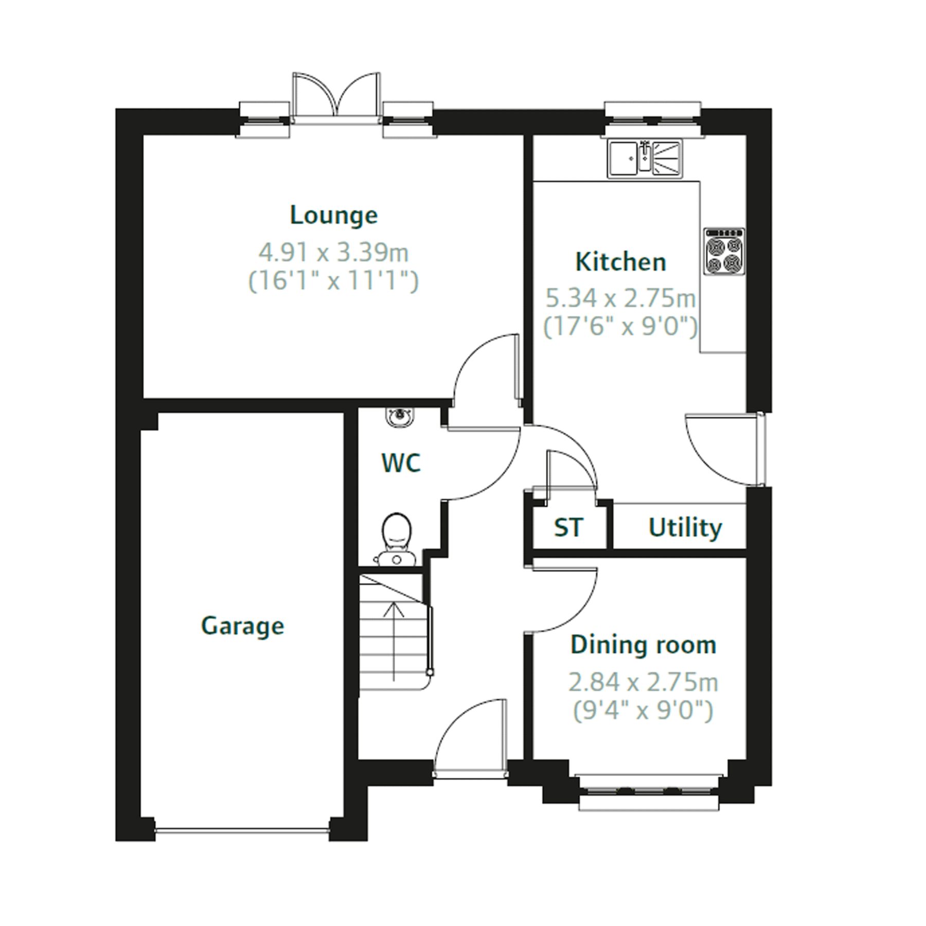 New home, 4 bed detached house for sale in "The Balerno" at Rosslyn
