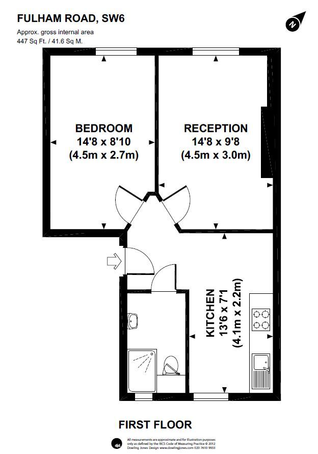 1 bed flat to rent in Elm Park Chambers, 275277 Fulham Road, London