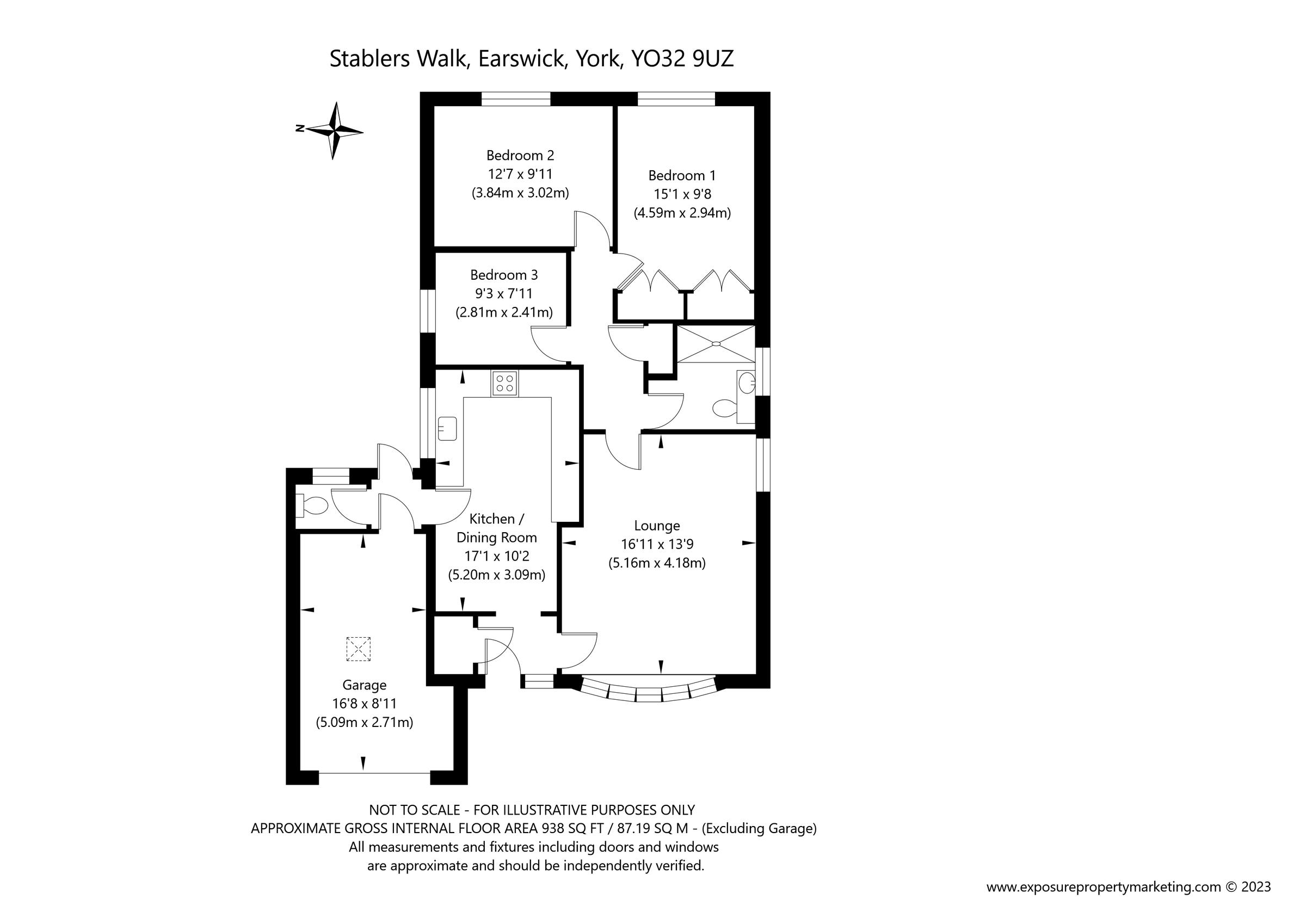 3 bed bungalow for sale in Stablers Walk, Earswick, York, North