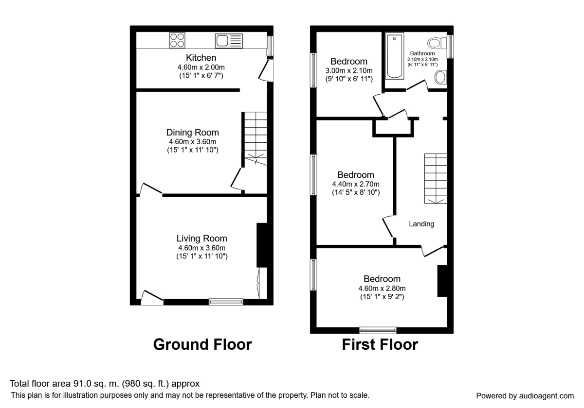 3 bed terraced house to rent in Brown Street, Macclesfield, Cheshire