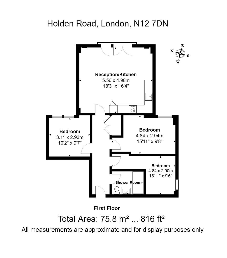 3 bed flat to rent in Holden Road, London N12 Zoopla