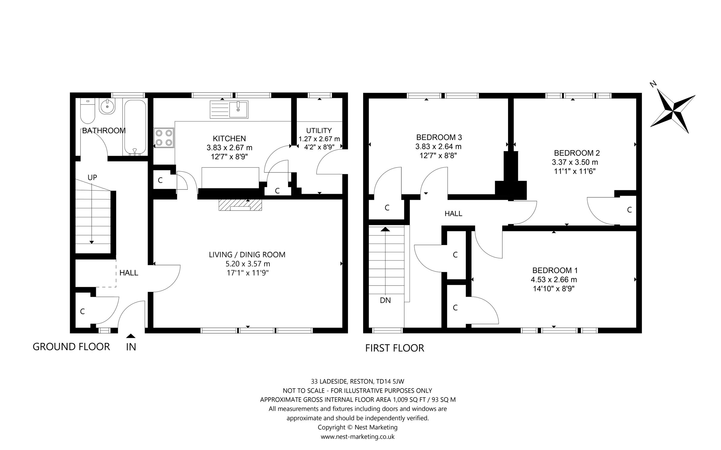 3 bed semidetached house for sale in Ladeside, Reston, Eyemouth
