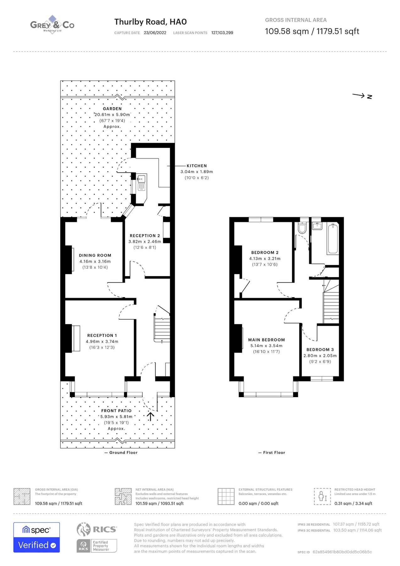 3 bed terraced house for sale in Thurlby Road, Wembley, Greater London