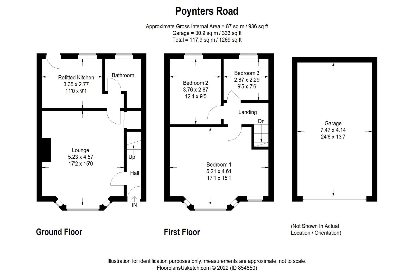 3 bed terraced house for sale in Poynters Road, Dunstable, Bedfordshire