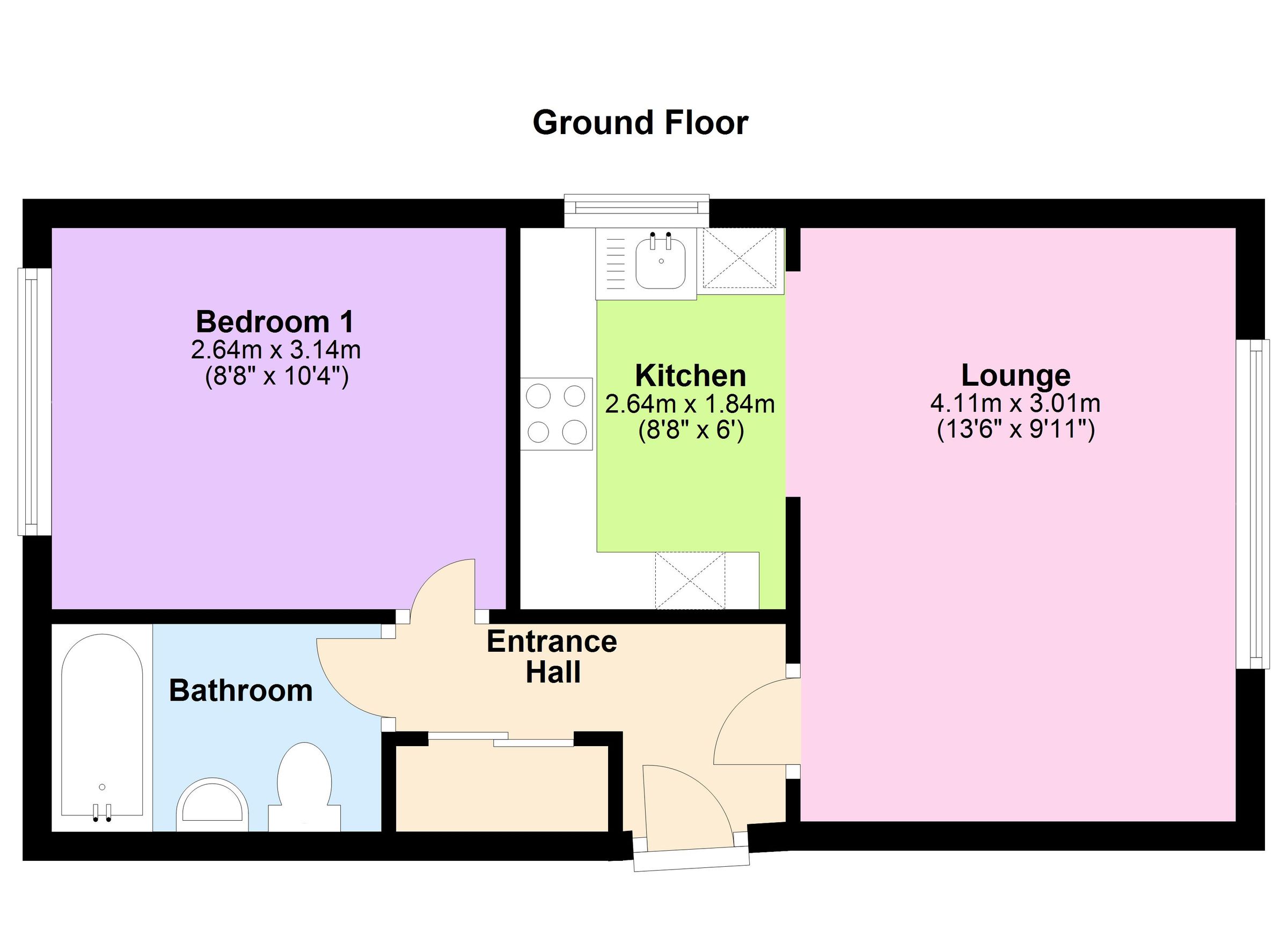 1 bed flat to rent in Langwood Close, Eaton Ford, St Neots, Cambs PE19