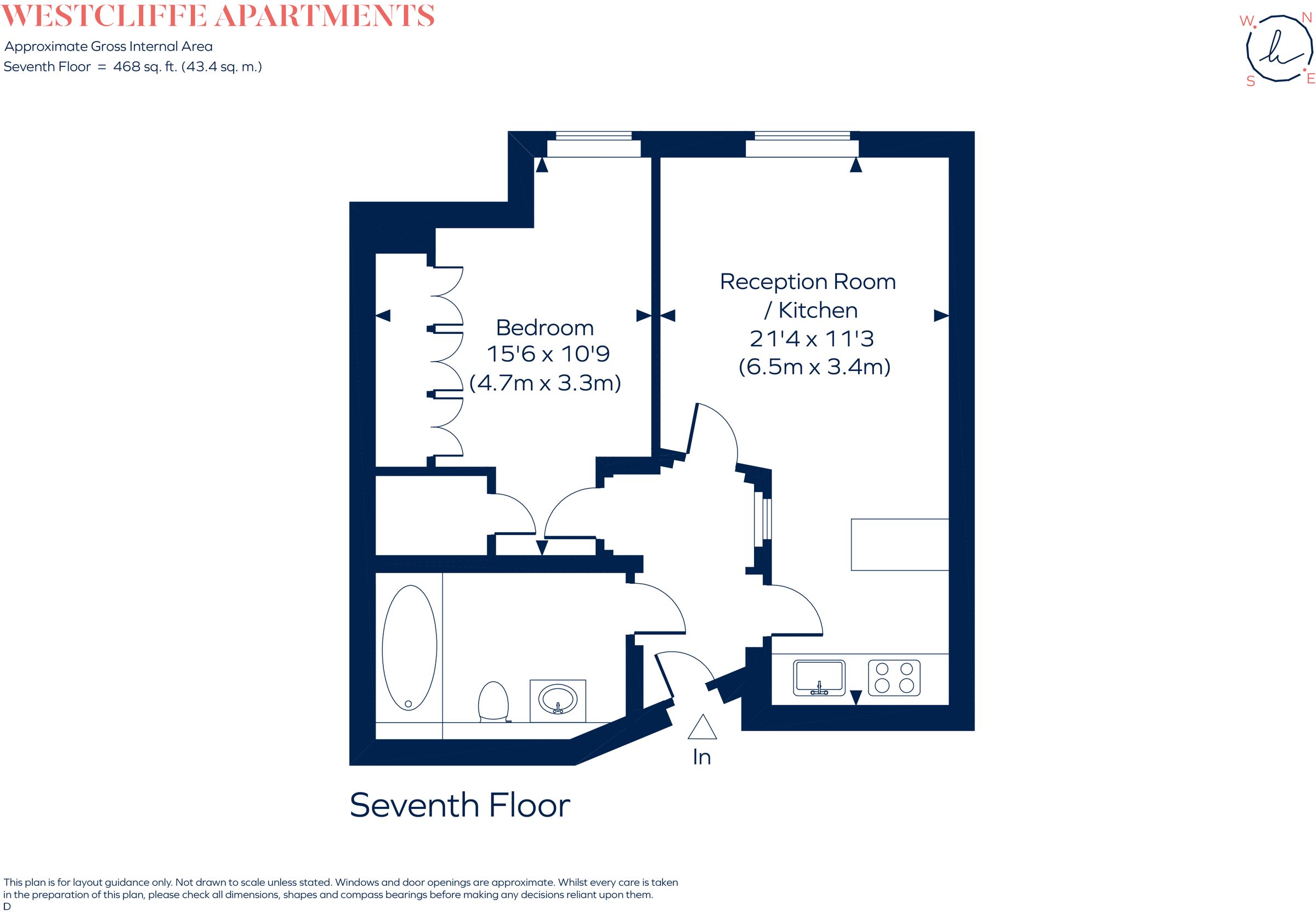 1 bed flat for sale in Westcliffe Apartments, 1 South Wharf Road