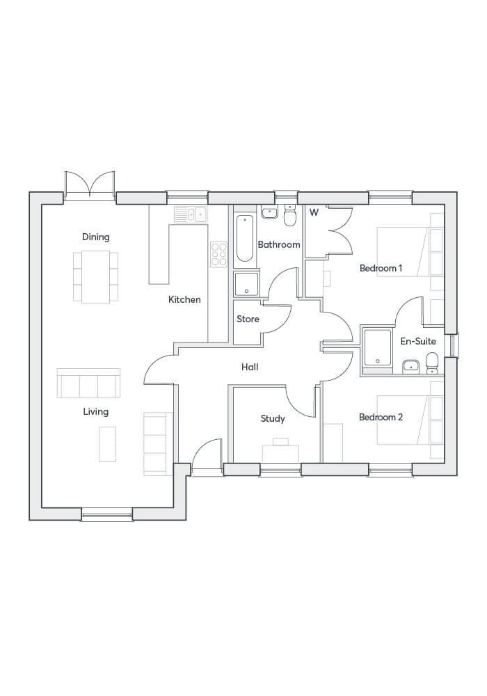 New home, 2 bed property for sale in "The Vincent" at Norton Road