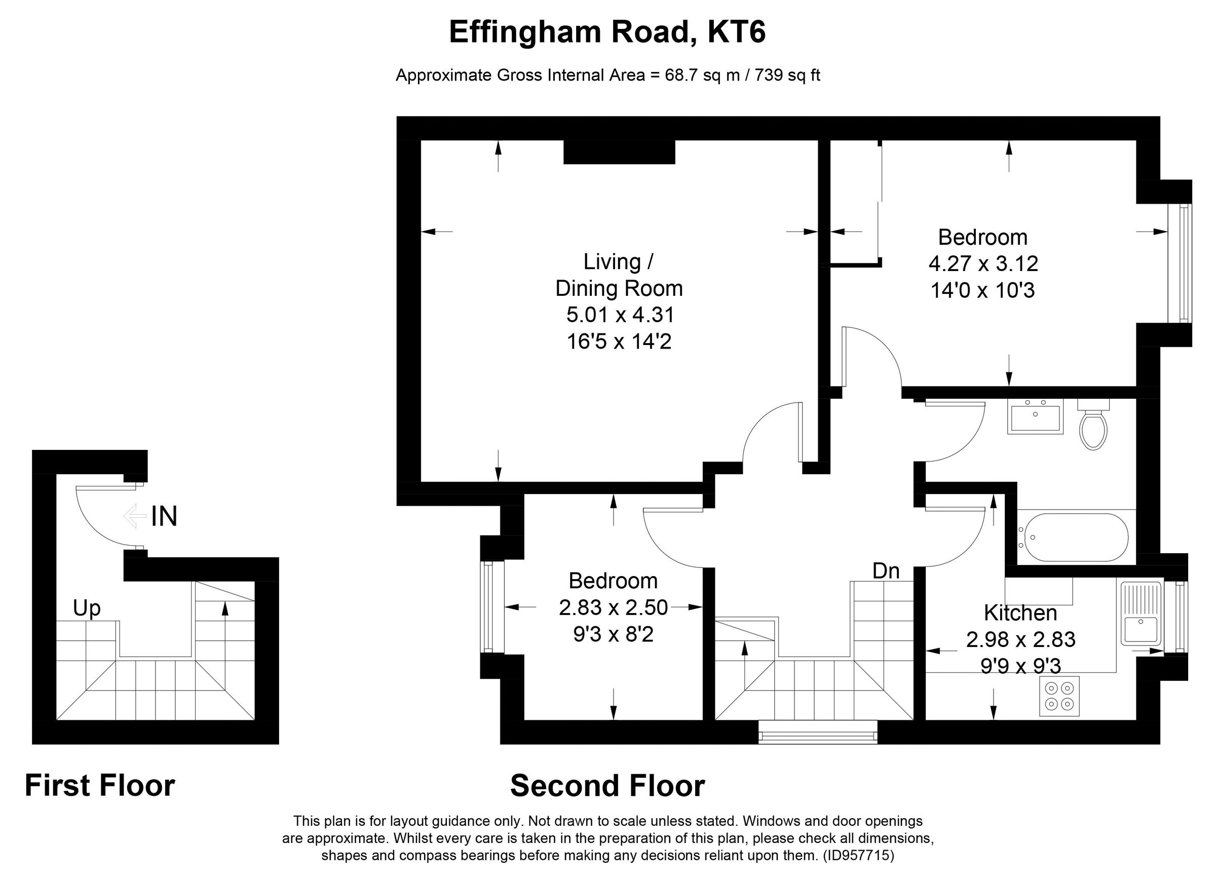 2 bed flat for sale in Effingham Road, Long Ditton, Surbiton KT6 Zoopla