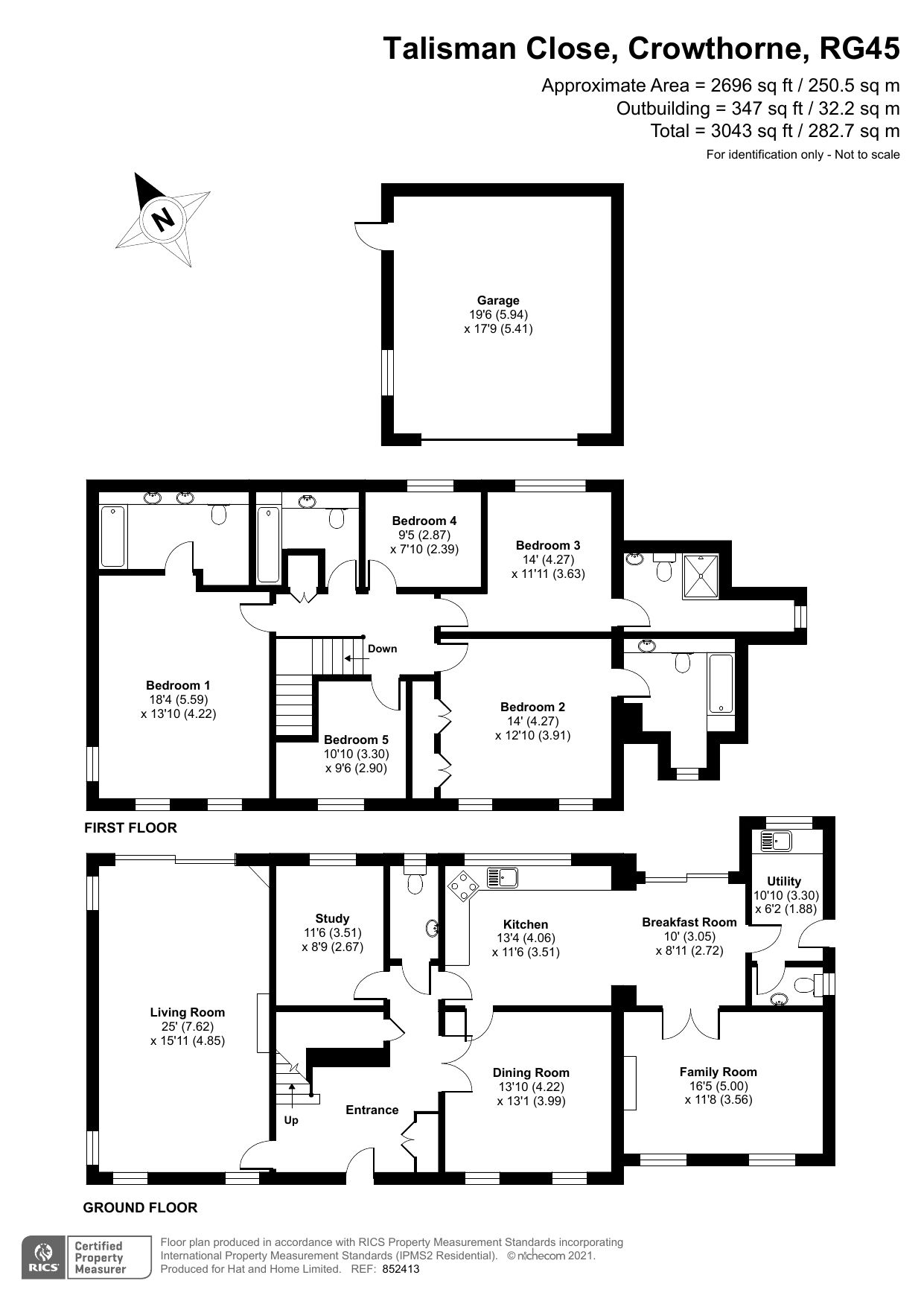 5 bed detached house for sale in Talisman Close, Crowthorne, Berkshire
