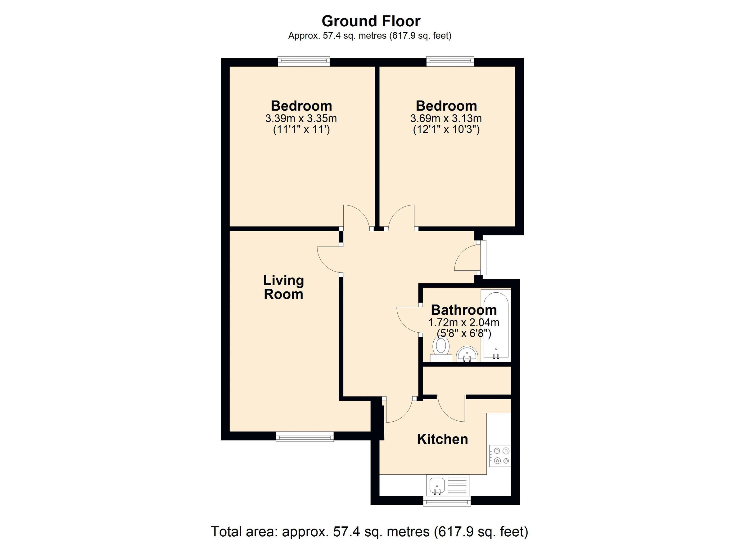 2 bed flat to rent in Redbourne Drive, North Thamesmead, London SE28