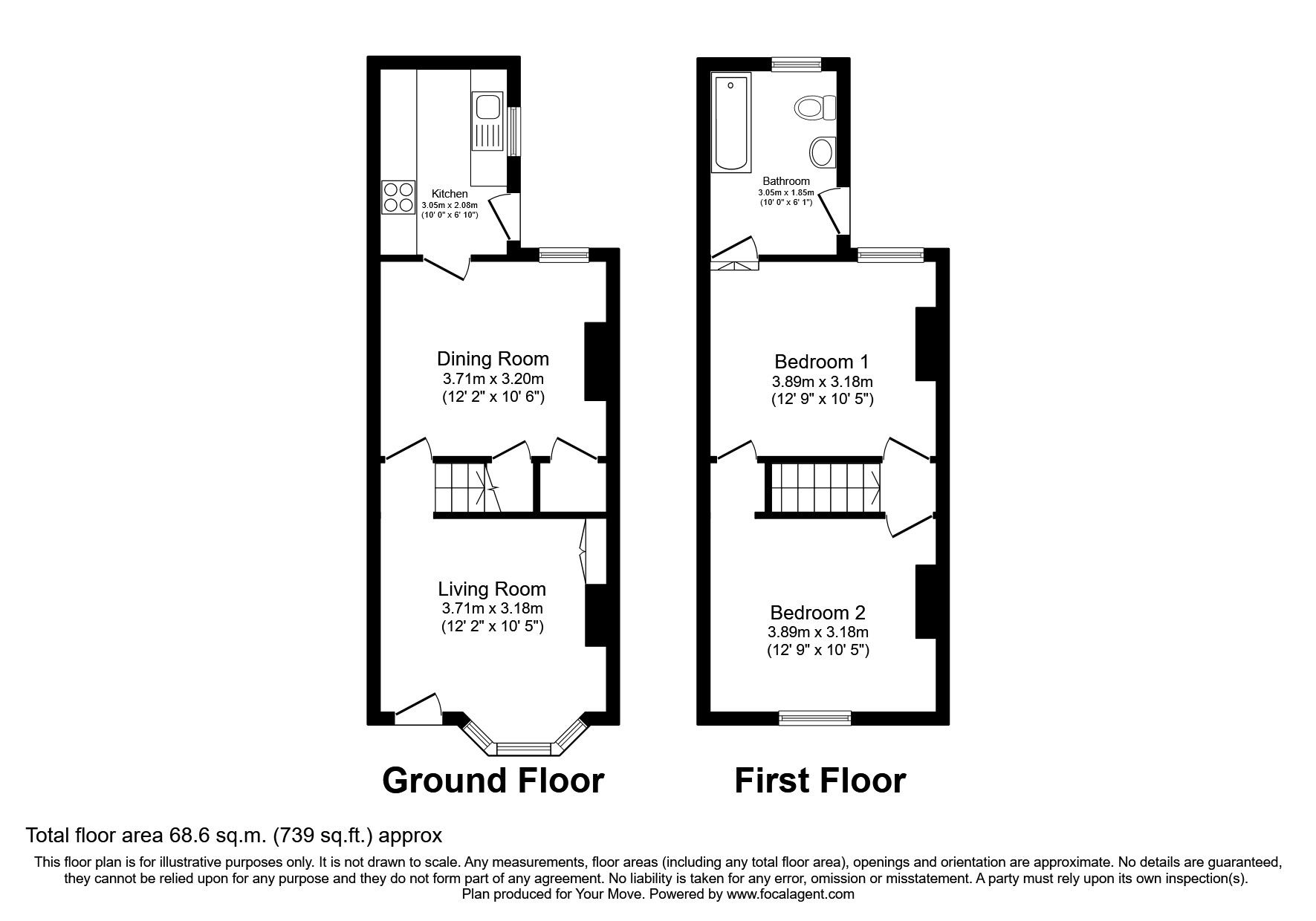 2 bed terraced house to rent in Dover Road, Northfleet, Gravesend, Kent